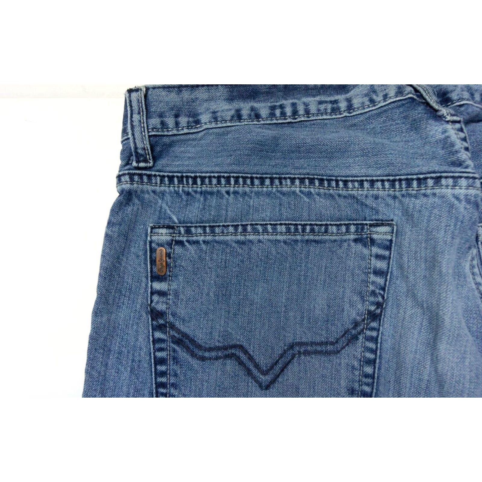 Pepe Jeans VINTAGE Pepe Jeans Jeans Men 34x29 Holborne Straight Regular Blue Denim Cotton 90s Concert Distressed Mens Size US 34 / EU 50 - 7 Thumbnail