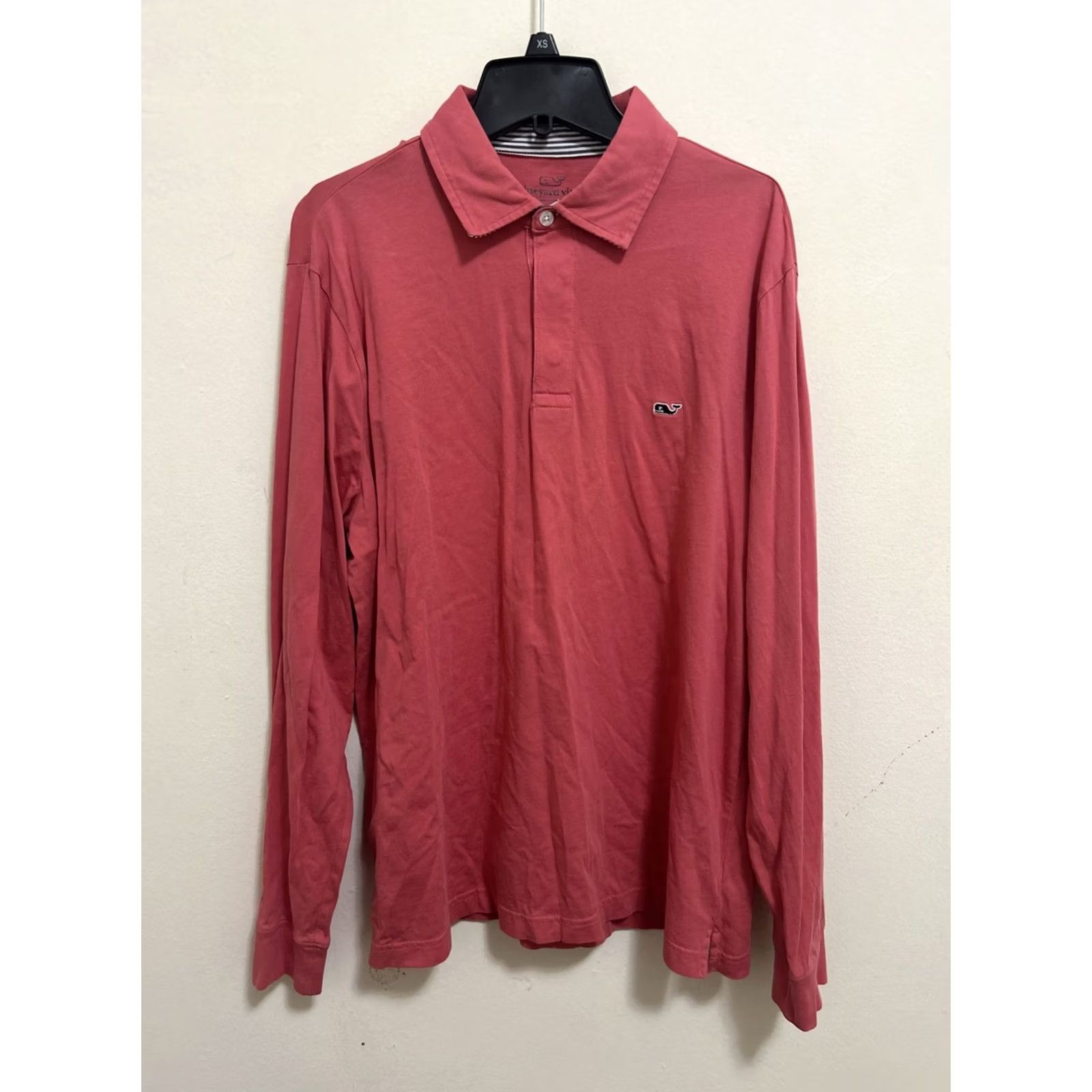 Vineyard Vines Vineyard Vines Shirt Mens M Pink Salmon 100% Cotton Long Sleeve Polo Regular Knit Whale Logo Buttoned Collar Size US M / EU 48-50 / 2 - 2 Thumbnail