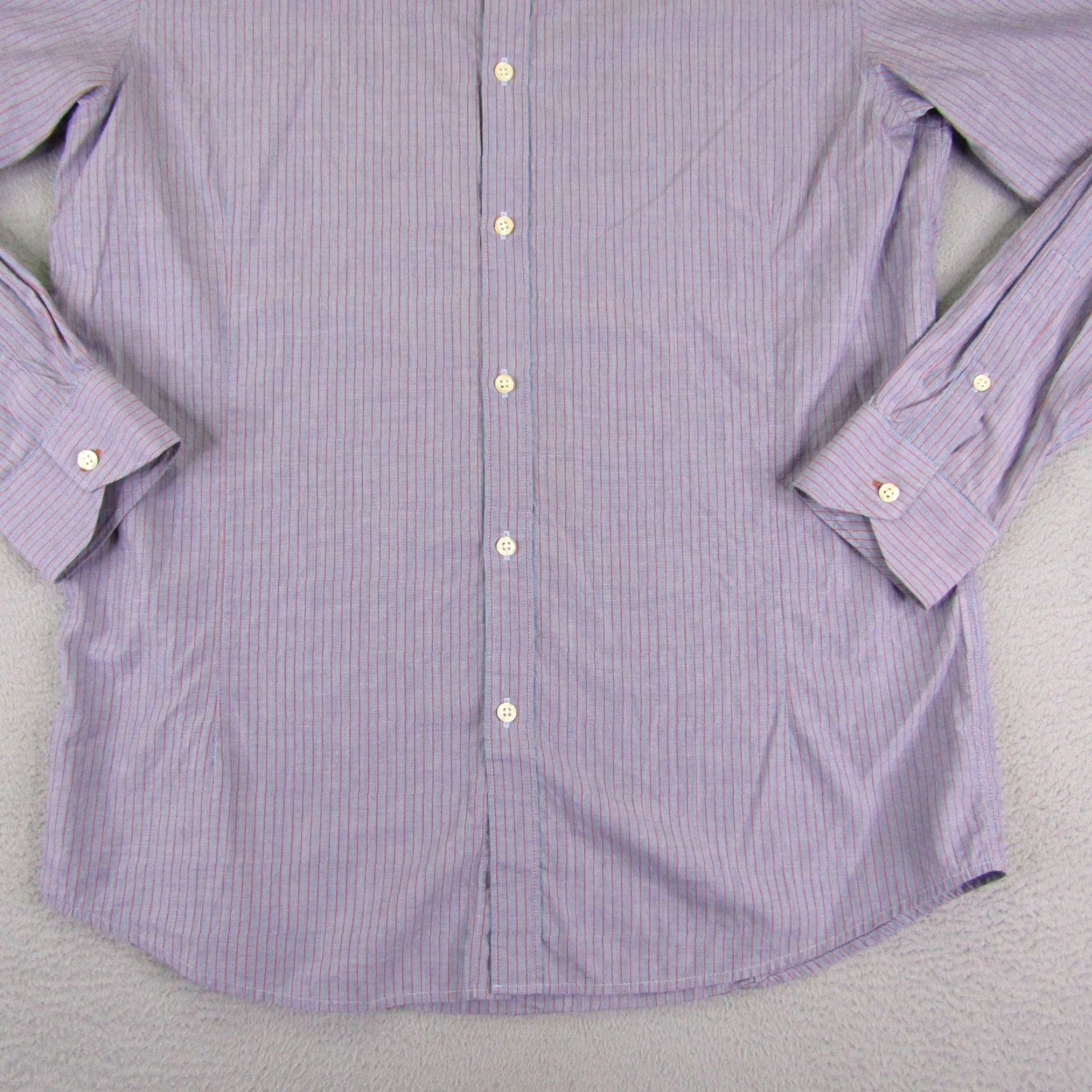 Reiss VINTAGE Reiss Men's Shirt Long Sleeve Cotton Button-Up Blue Red Stripes Casual Business Formal Party Large Size US L / EU 52-54 / 3 - 3 Thumbnail