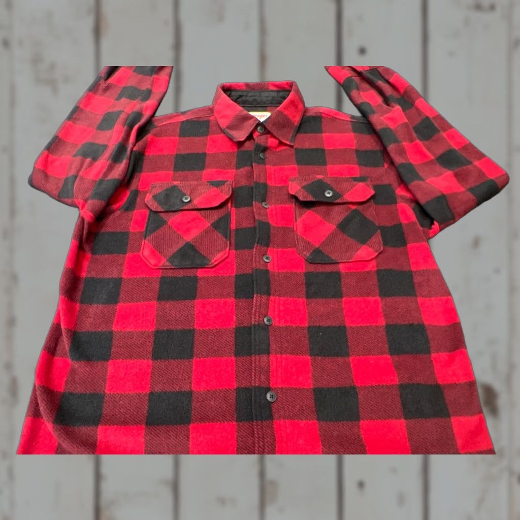 Wrangler Wrangler Authentics Shirt Mens Medium M Red Black Buffalo Plaid Fleece Long Sleeve Size US M / EU 48-50 / 2 - 1 Thumbnail