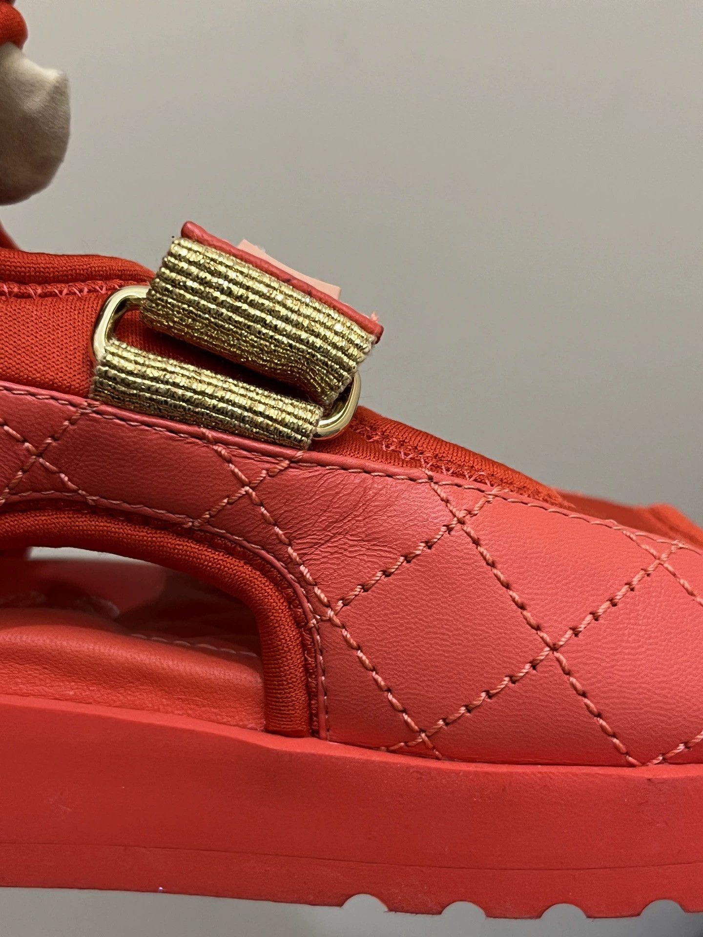 Chanel Chanel Red Velcro Sandals 36 EUR Pre-owned (creases) Size US 5.5 / IT 35.5 - 8 Thumbnail
