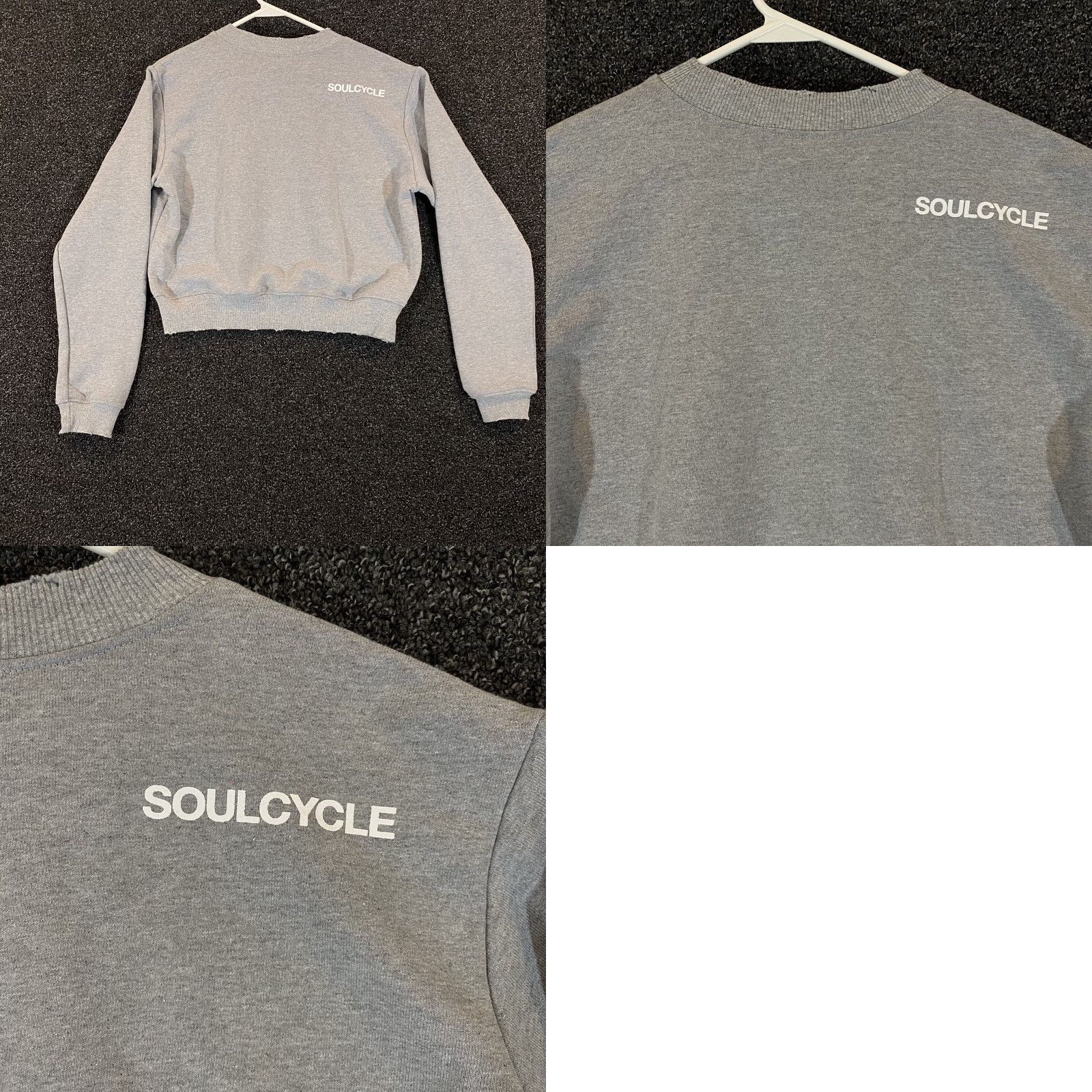 Vintage VINTAGE SoulCycle Women's Crop Top Long Sleeve Gray Skull Cycling T-Shirt Athletic Fitness Size M / US 6-8 / IT 42-44 - 8 Thumbnail