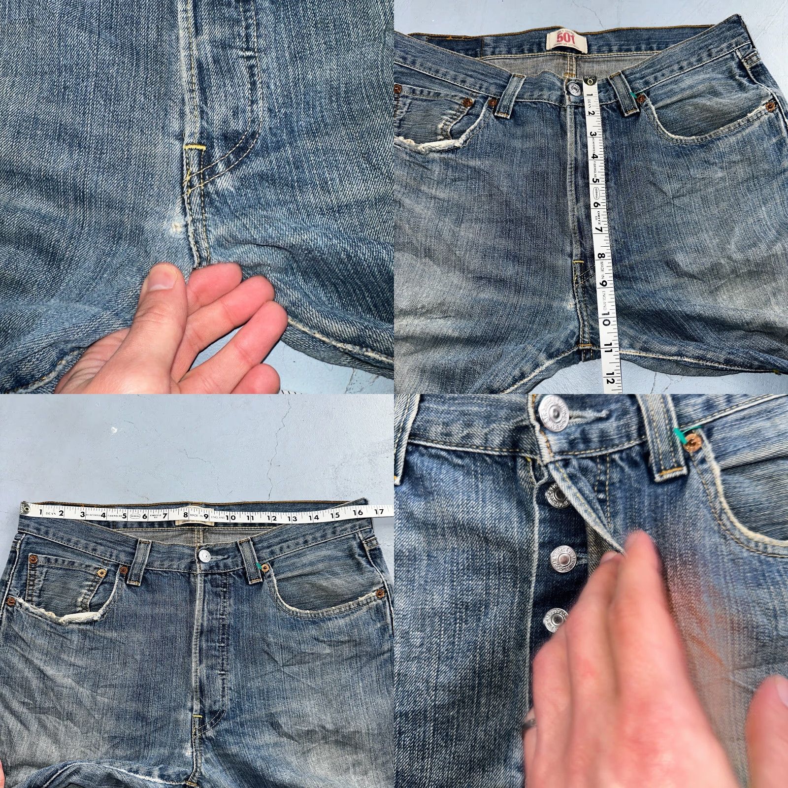 Levi's Levi's 501 Vintage Levis 501 XX Straight Jeans Blue Med Wash 33x34 90s Men's Straight Jeans Size US 33 - 8 Thumbnail