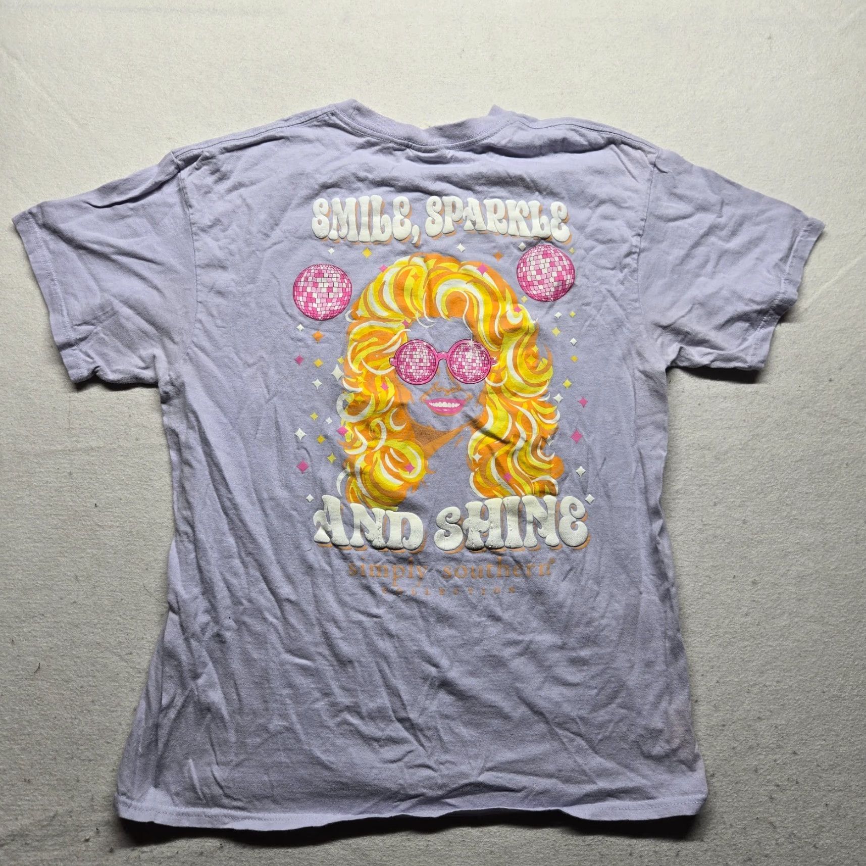 Vintage Simply Southern Shirt Women L Large Purple 100% Cotton Short Sleeve Crew Neck Logo Tee Size L / US 10 / IT 46 - 7 Thumbnail