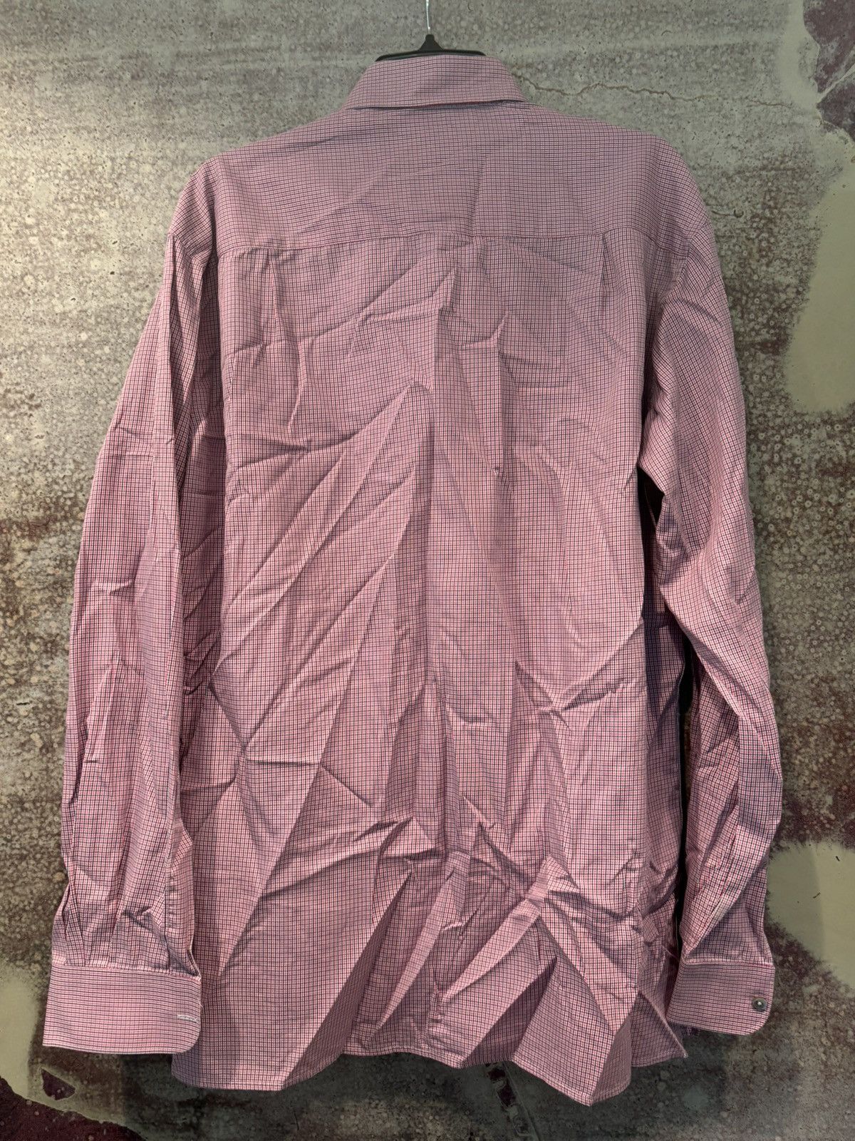 Ermenegildo Zegna Ermenegildo Zegna Pink and Blue Fine Plaid Button Up Shirt Size US XL / EU 56 / 4 - 2 Thumbnail