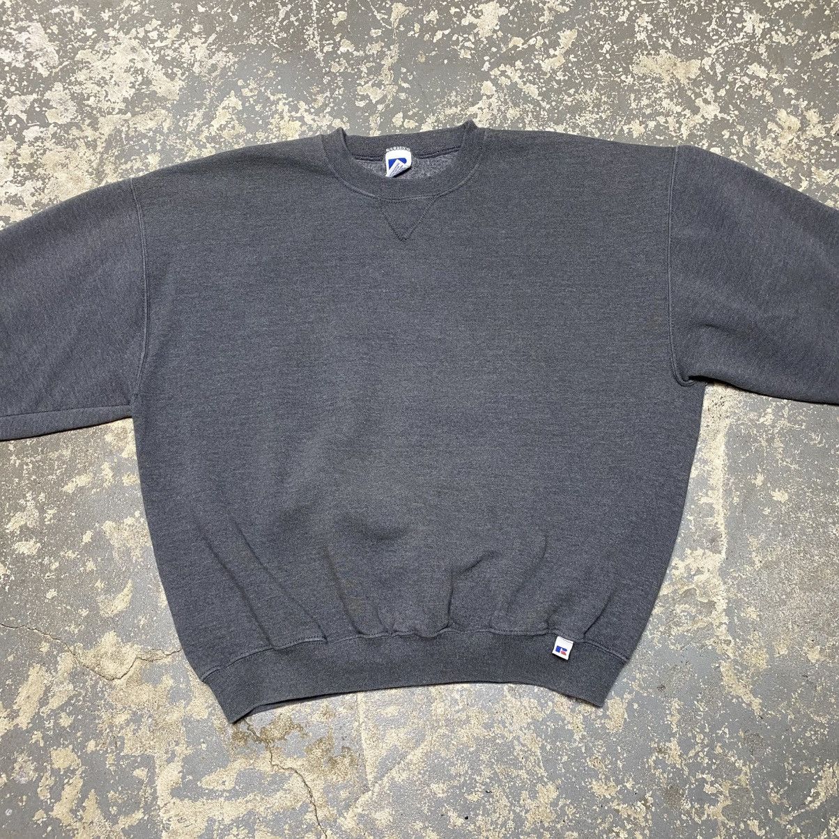 Russell Athletic × Vintage Vintage Russell Athletic Grey Blank Boxy Crewneck Hoodie Size US XL / EU 56 / 4 - 3 Thumbnail