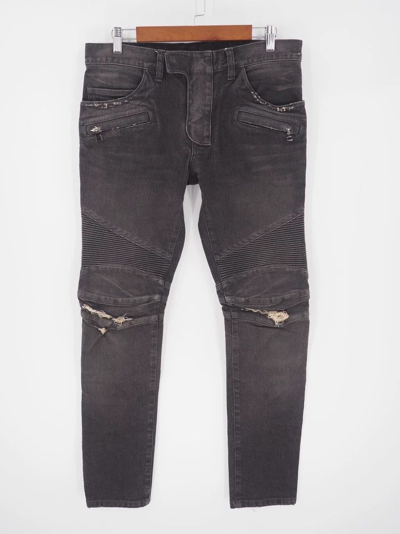 Balmain BalmainBlack knee destroys jeans 2503-Nextarrow Size US 31 - 1 Thumbnail