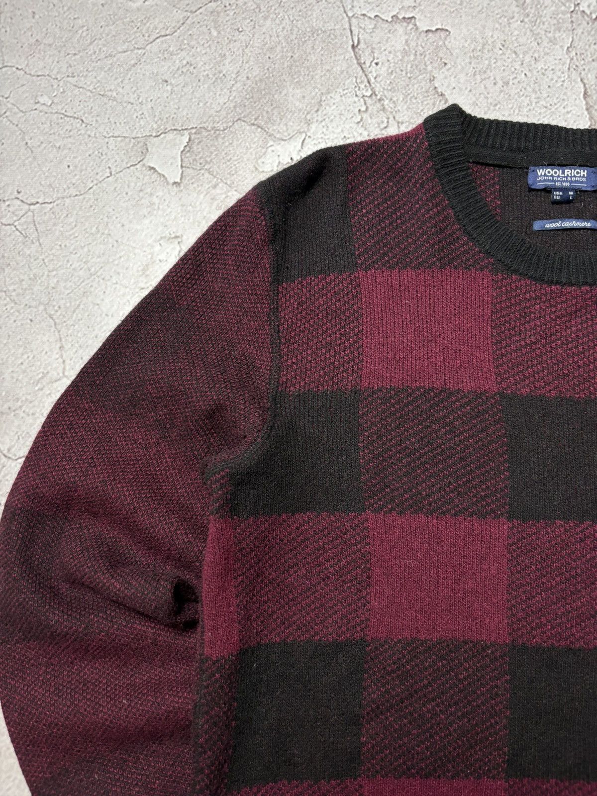 Woolrich Woolen Mills Woolrich Men’s Checked Crewneck Sweater – US M Size US L / EU 52-54 / 3 - 3 Thumbnail
