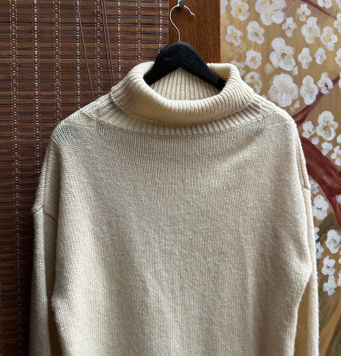 Vintage Vintage Royal Navy Submariner Wool Jumper Turtle Neck Ecru Size US M / EU 48-50 / 2 - 3 Thumbnail