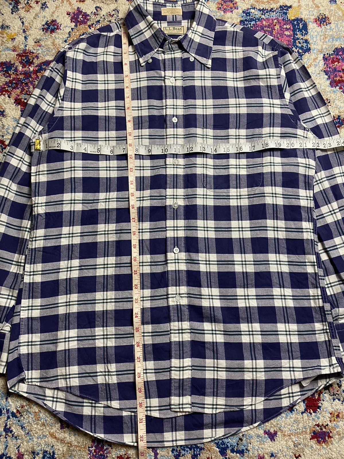L.L. Bean Vtg 90s LL Bean single needle Button Up Checkered Shirts Size US L / EU 52-54 / 3 - 7 Thumbnail