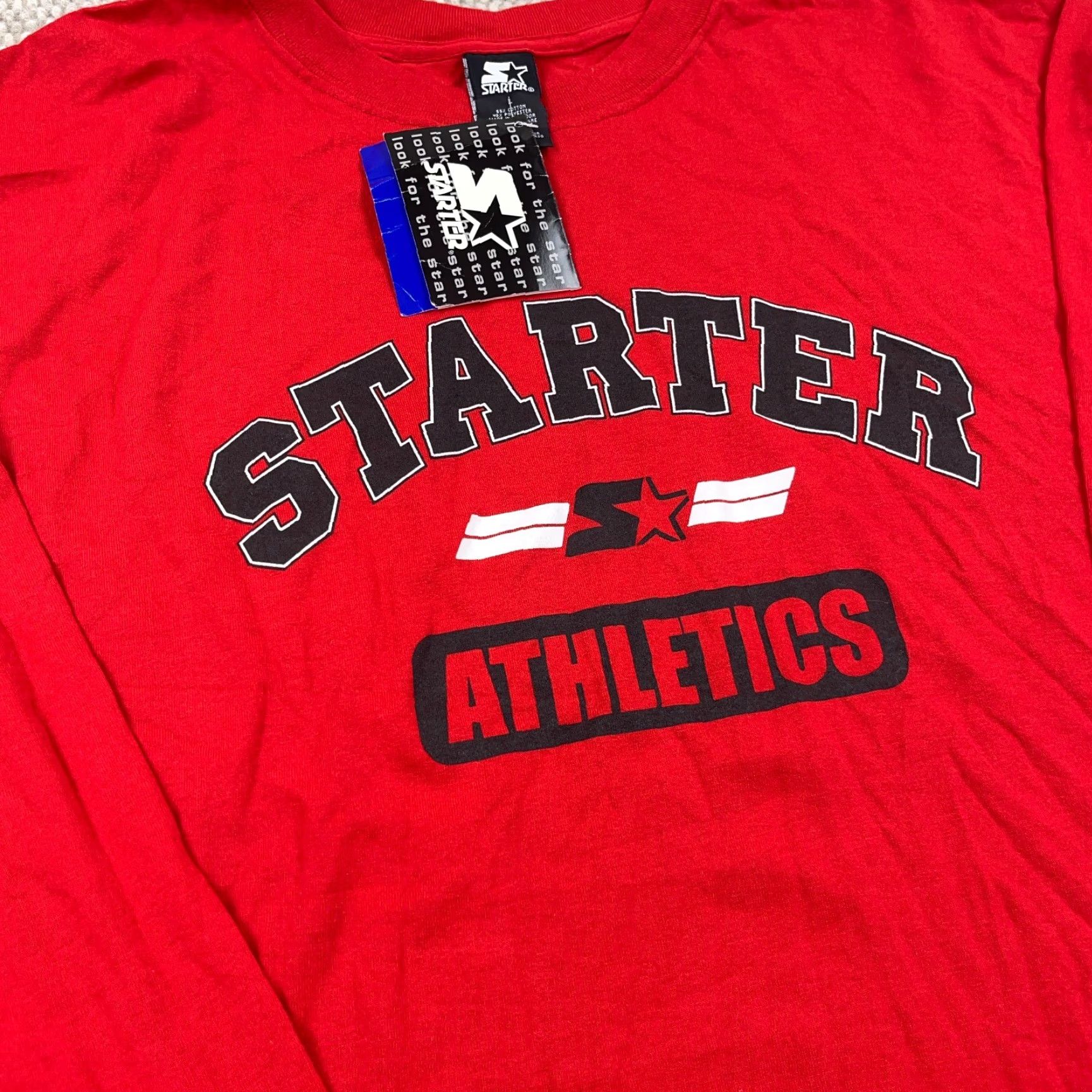 Starter VINTAGE Starter Shirt Men L Red Tee Long Sleeve Spell Out Y2K 2000s Skate Logo Retro 90s USA Mens Size US L / EU 52-54 / 3 - 3 Thumbnail