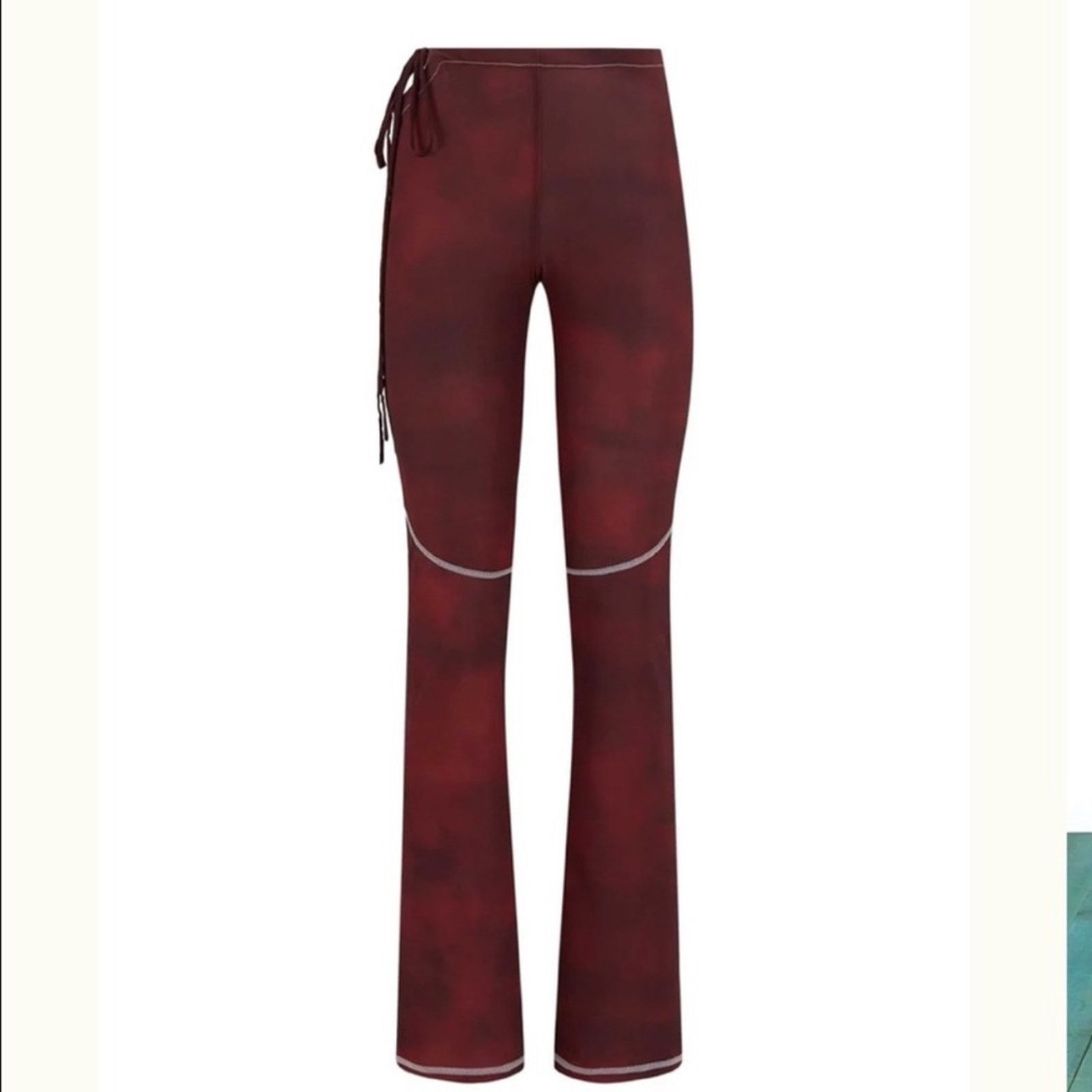 Other Peachy Den Iris Flared Hip Cutout pants Wine Red Small Size 26" / US 2 / IT 38 - 3 Thumbnail