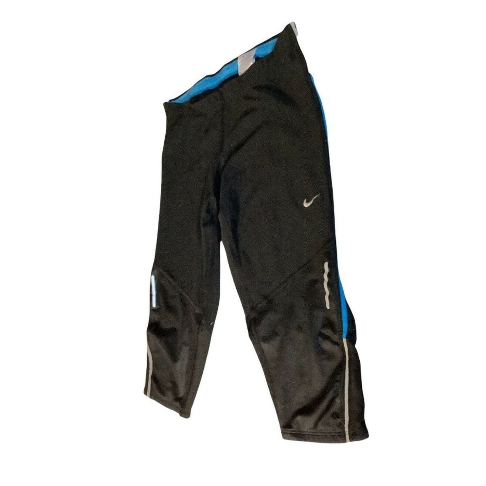 Nike Nike Dri-Fit Black Blue Capri Leggings w/ Pocket Women’s S Size 22" - 2 Thumbnail