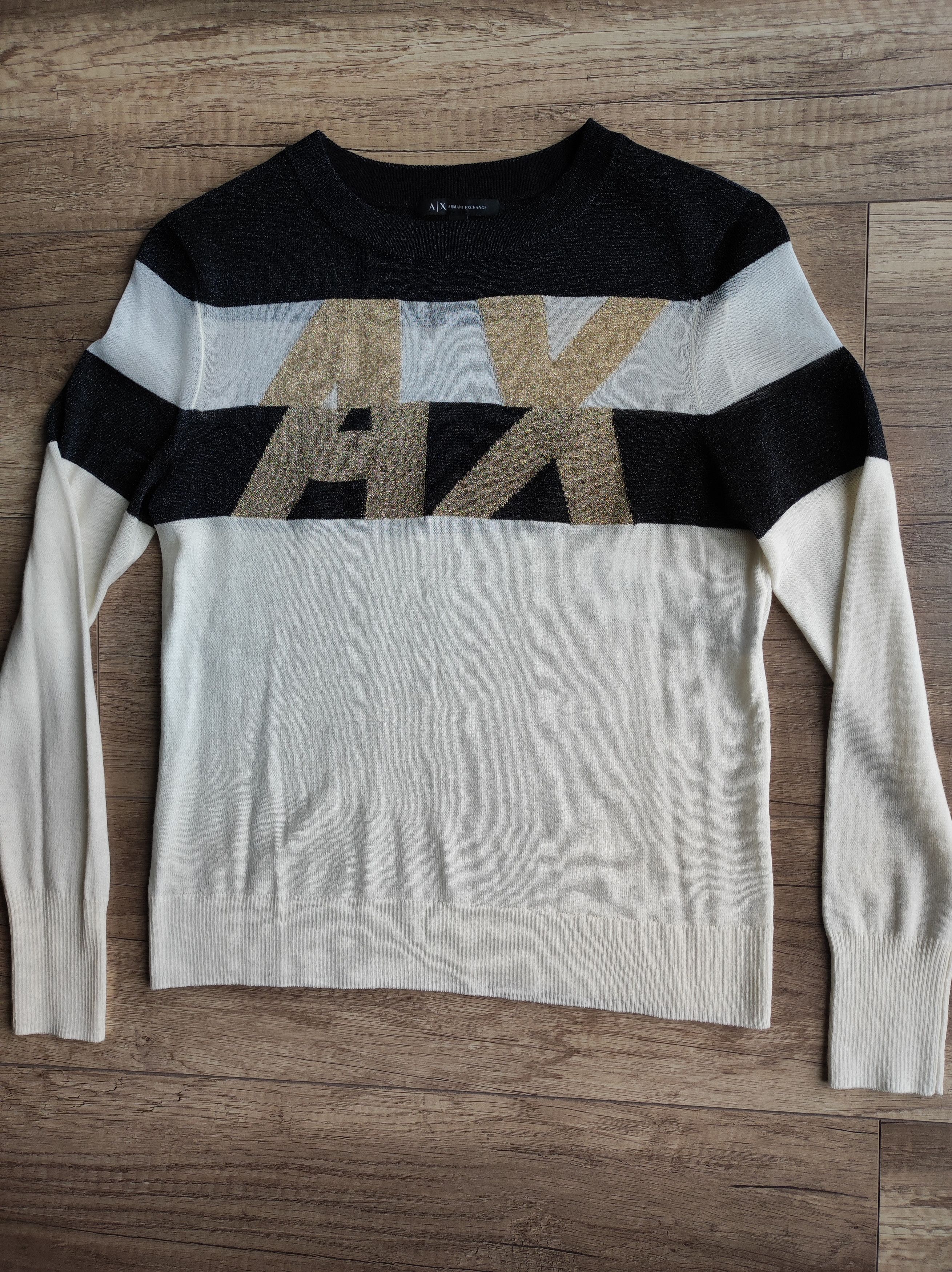 Armani × Armani Exchange Armani Exchange Women's Wool Blend Glitter Sweater,XS Size XS / US 0-2 / IT 36-38 - 2 Thumbnail