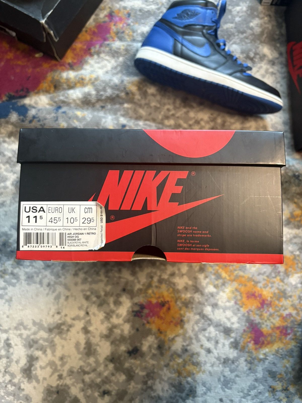 Jordan Brand Air Jordan Retro 1 Royal 2017 size 11.5 Size US 11.5 / EU 44-45 - 6 Thumbnail