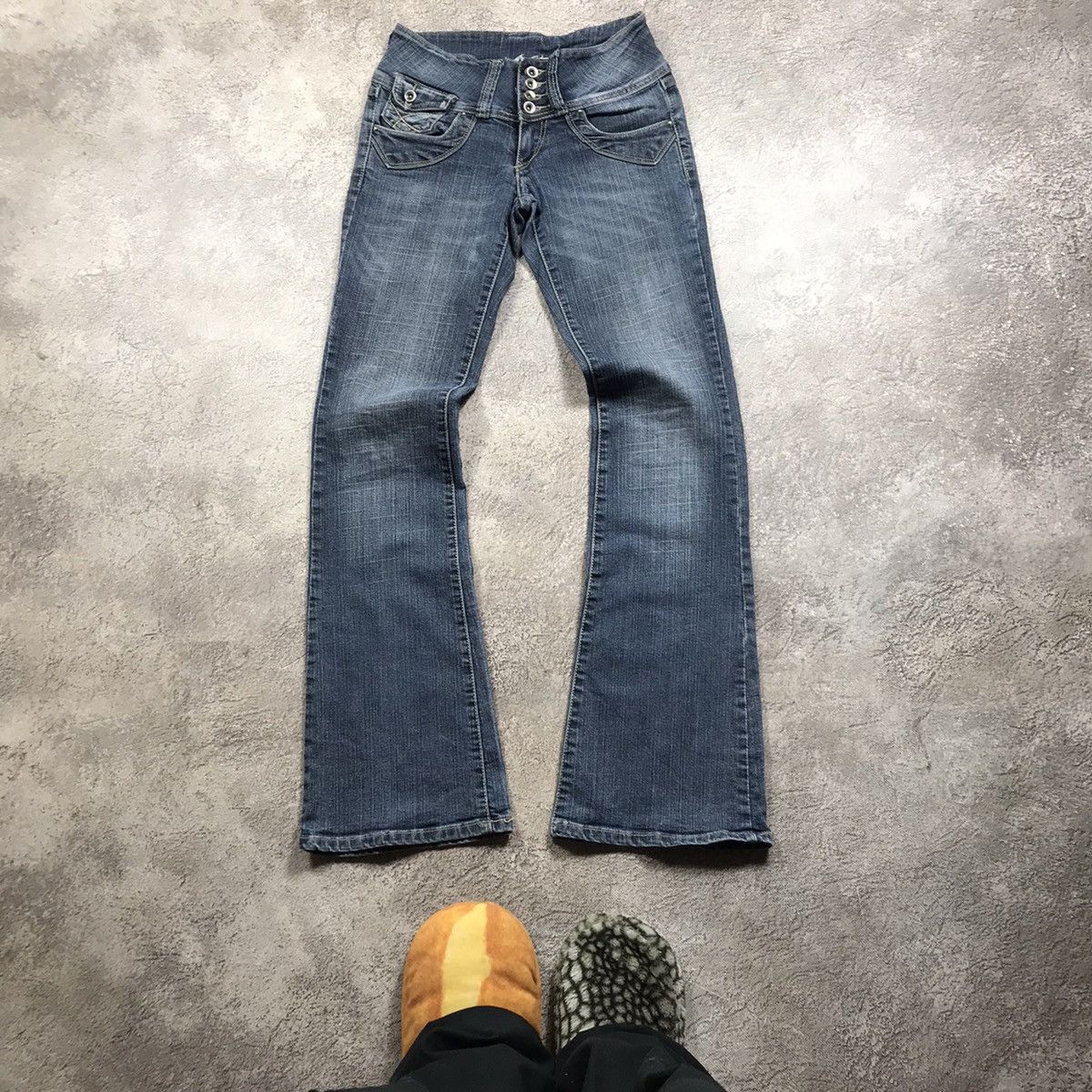 Japanese Brand Vintage Faded Japan 90s Distressed Denim Jeans Spring Pants Size 25" / US 0 / IT 36 - 2 Thumbnail