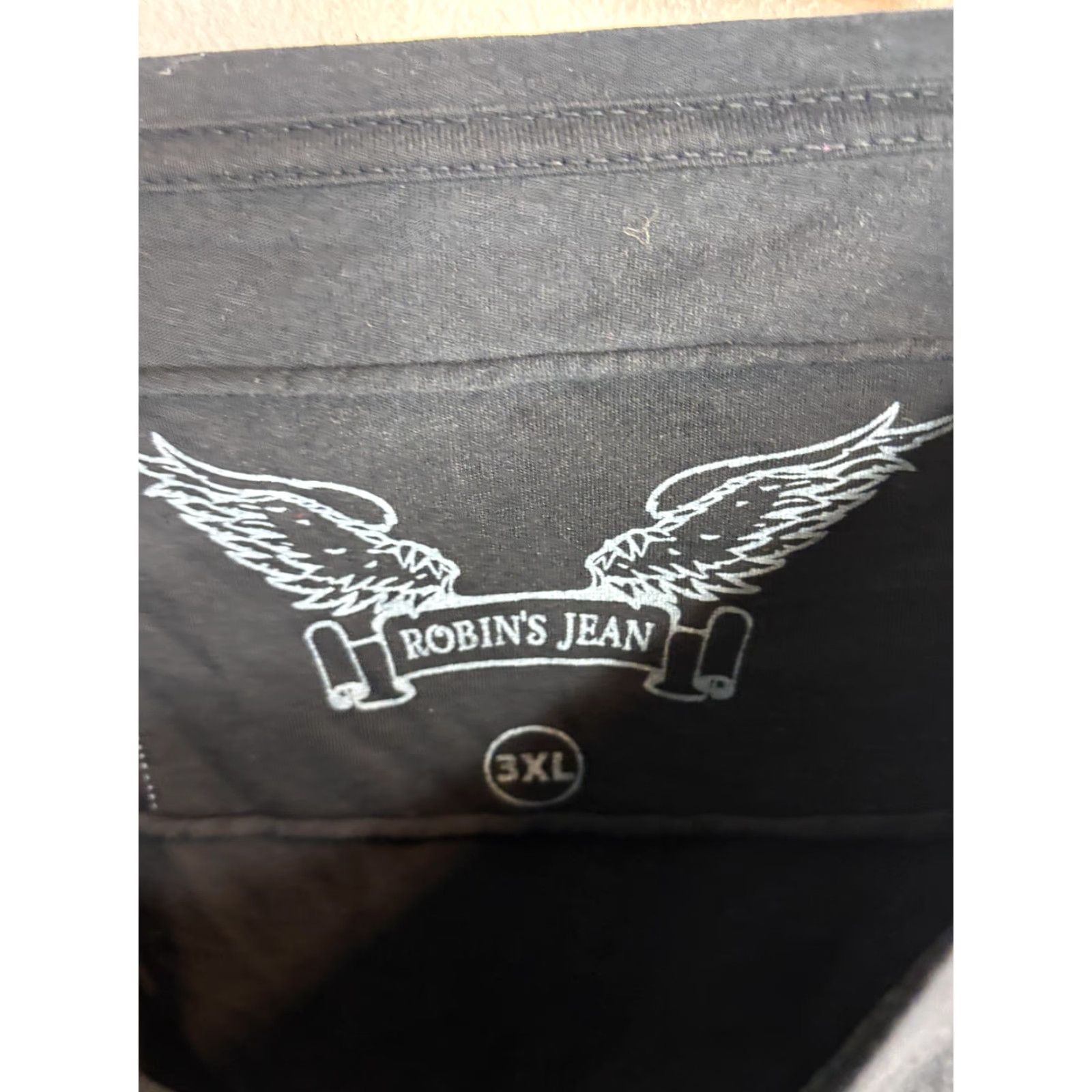 Logo 7 Robin's Jean Shirt Mens 3XL Black Wings Graphic Tee Made In USA T-Shirt Streetwear Crew Neck Short Sleeve Mens Size US XXL / EU 58 / 5 - 3 Thumbnail