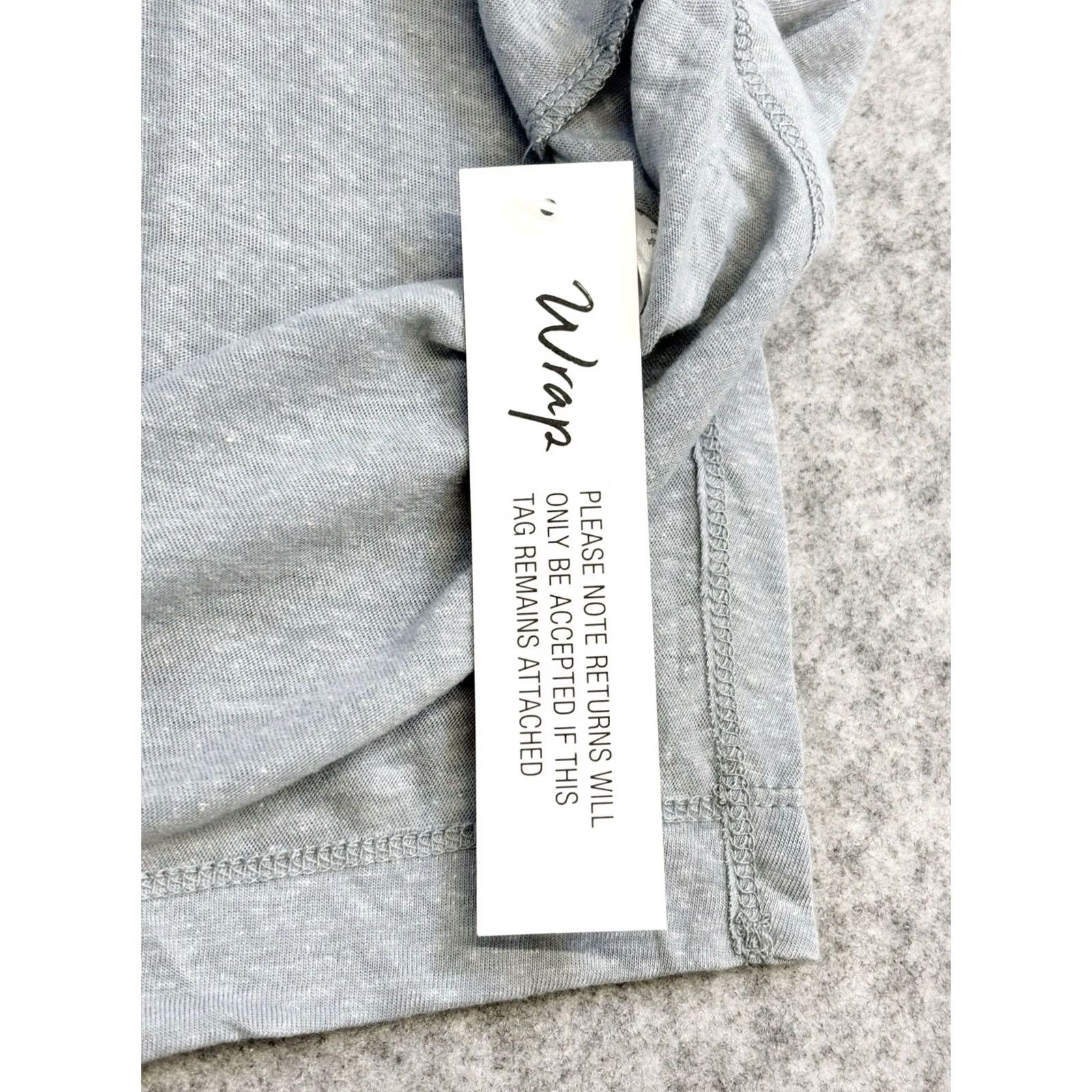 Vintage Wrap London Top UK20 Women’s Steel Blue Long Sleeve BNWT Defect Back Snag Linen Tencel Pullover V-Neck Casual Shirt Ladies Size 3XL / US 20-22 - 6 Thumbnail
