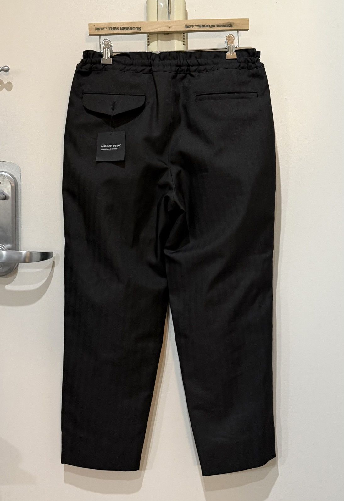 Comme des Garcons Homme Deux COMME DES GARÇONS HOMME DEUX Black Herringbone Trousers NEW Size US 32 / EU 48 - 3 Thumbnail