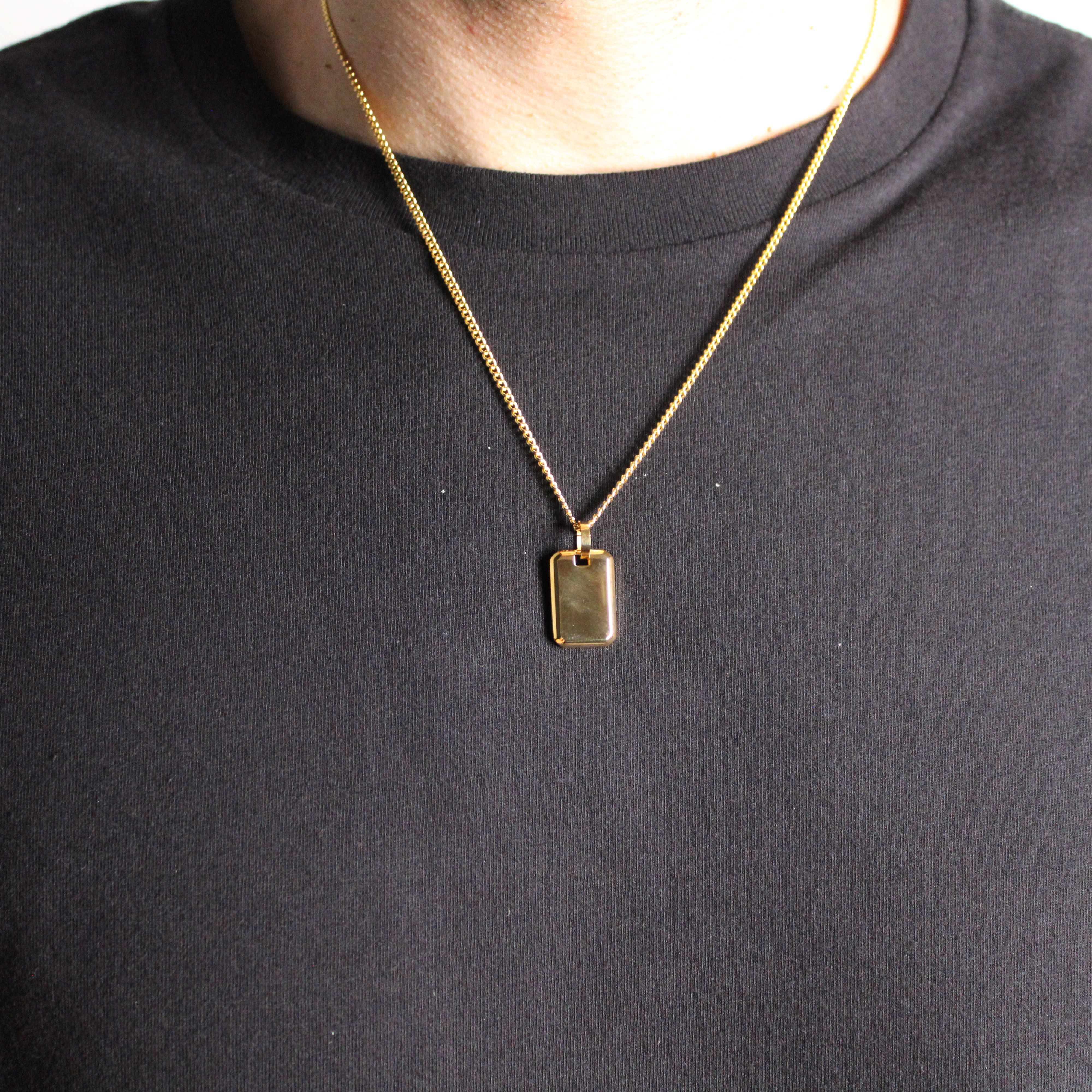 Jewelry Gold Tag Pendant Chain Necklace Size ONE SIZE - 3 Thumbnail