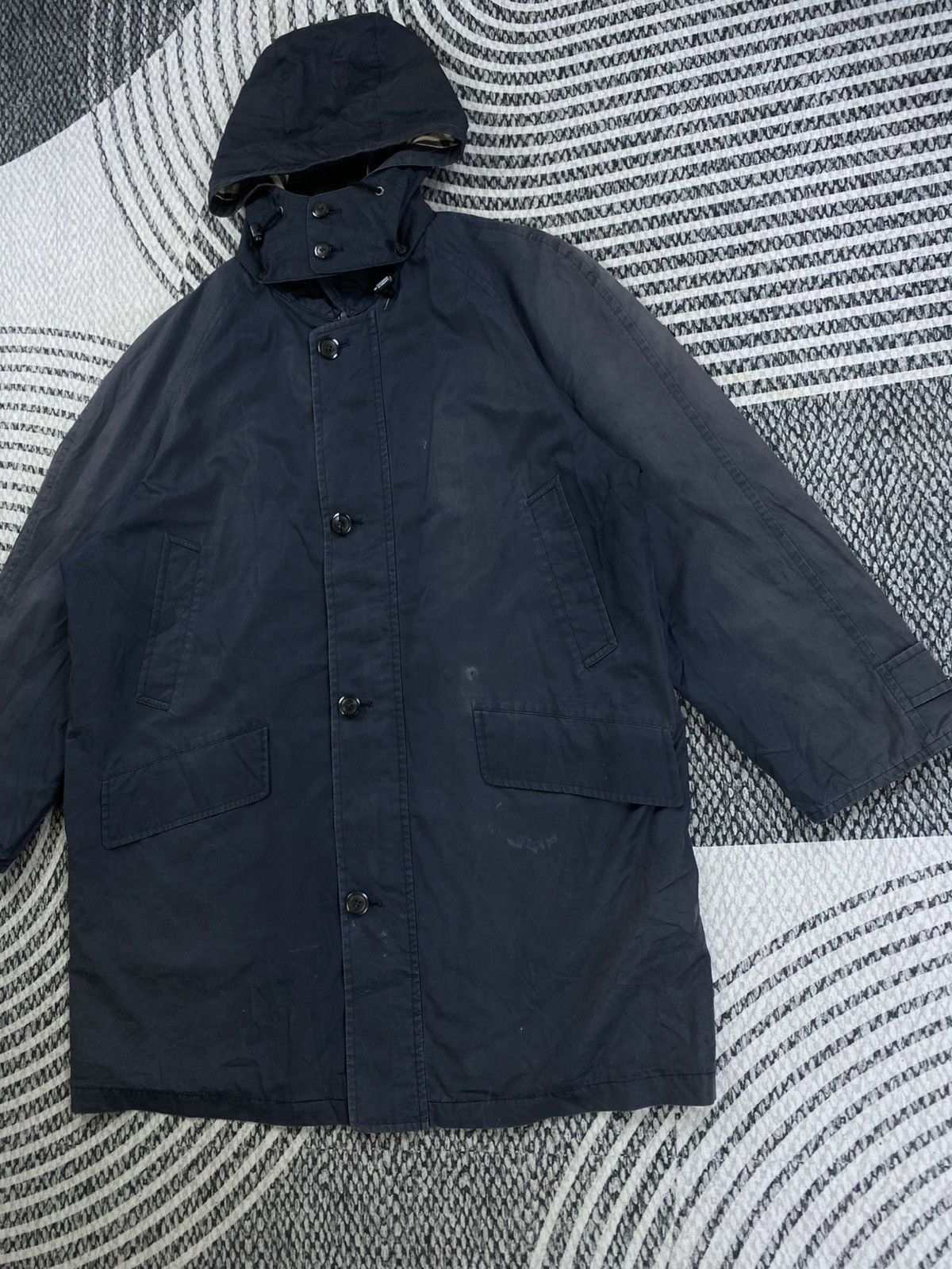 Burberry Vintage Burberry London Nova Check Hoodie Long Jacket Size US XL / EU 56 / 4 - 4 Thumbnail