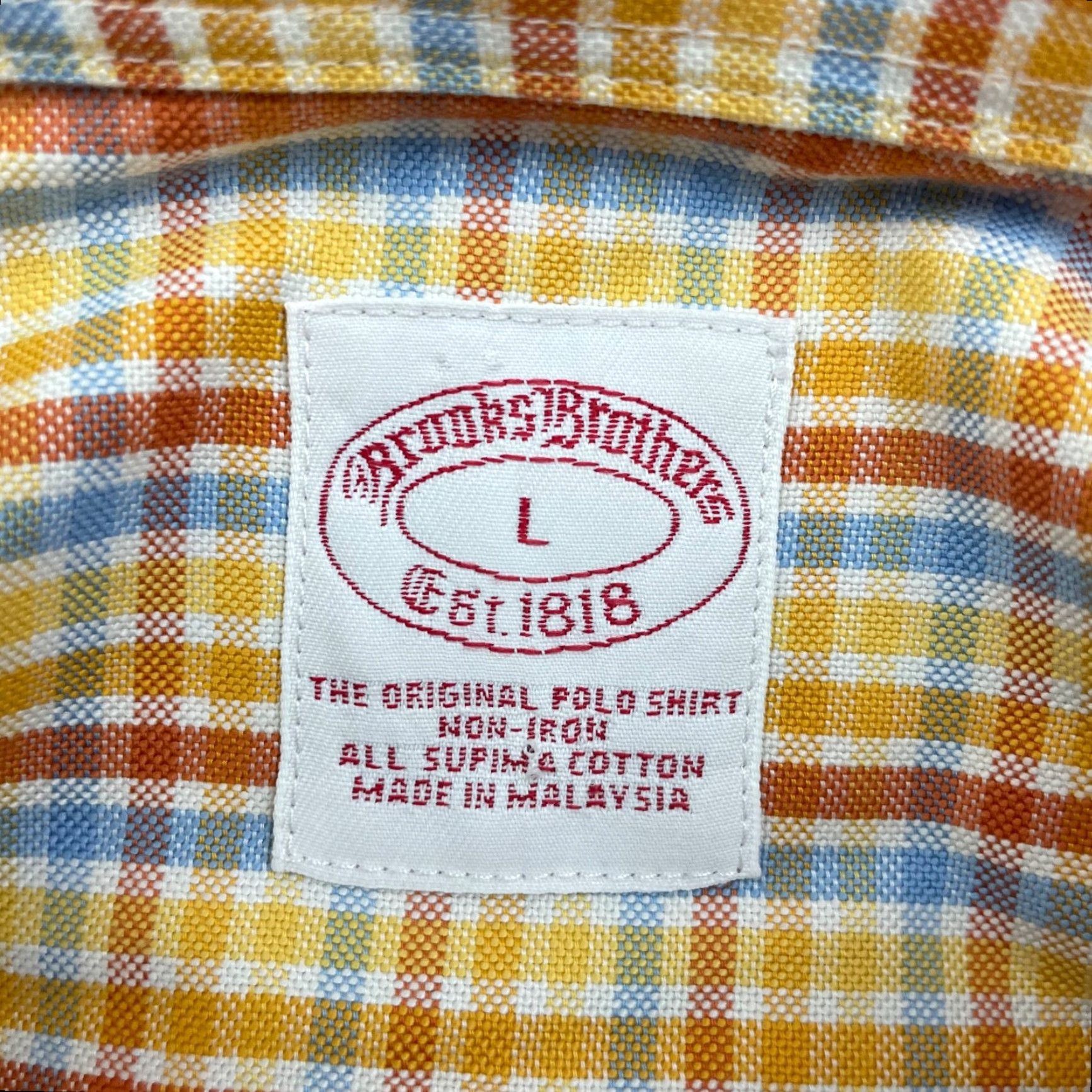 Brooks Brothers Brooks Brothers Shirt Button-Up Long Sleeve Non-Iron Yellow Plaid Button-Front Large Mens Size US L / EU 52-54 / 3 - 2 Thumbnail