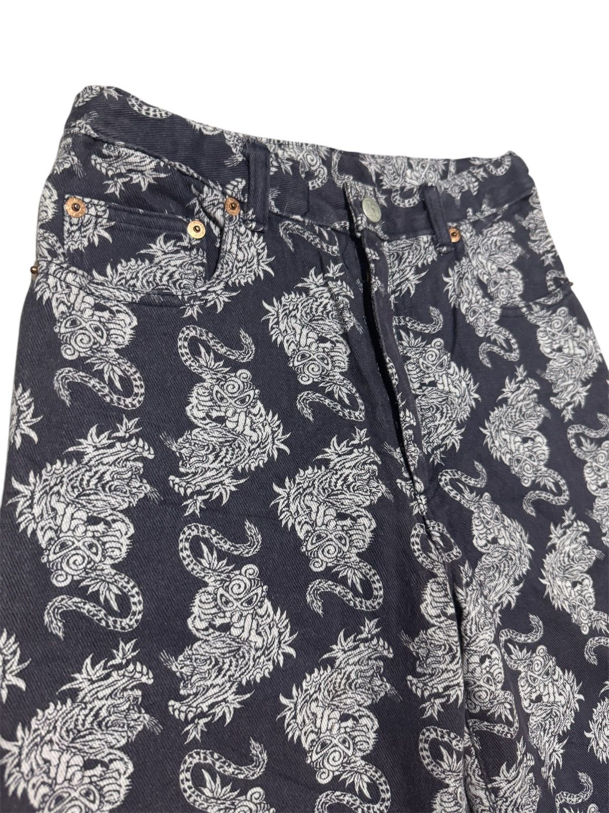 Hysteric Glamour RARE! Hysteric Sport Dragon AOP Jacquard Denim Jeans Size US 26 / EU 42 - 2 Thumbnail