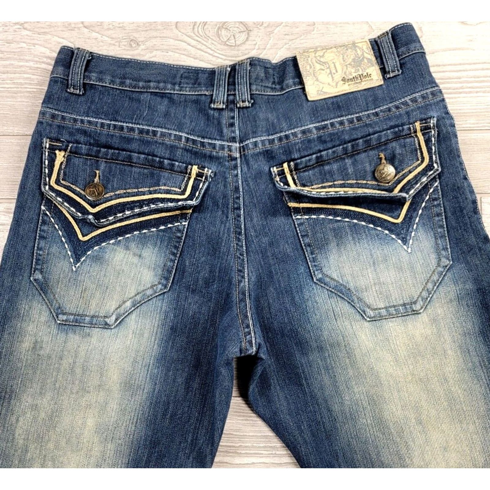 Southpole VINTAGE Southpole Jeans Blue Mens 36x29 Baggy Wide Flare Distressed JNCO 90s Hip Hop Y2K Jeans Mens Size US 36 / EU 52 - 5 Thumbnail