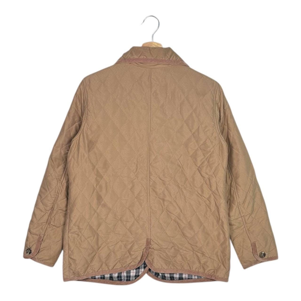 Harris Tweed Quilted Jacket Natural Palette Brown M