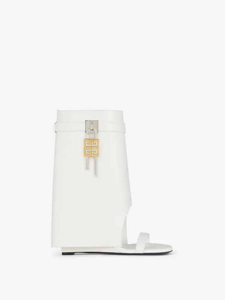 Givenchy o1w1db10525 Shark Lock Ankle Sandals in White Size US 7 / IT 37 - 1 Thumbnail