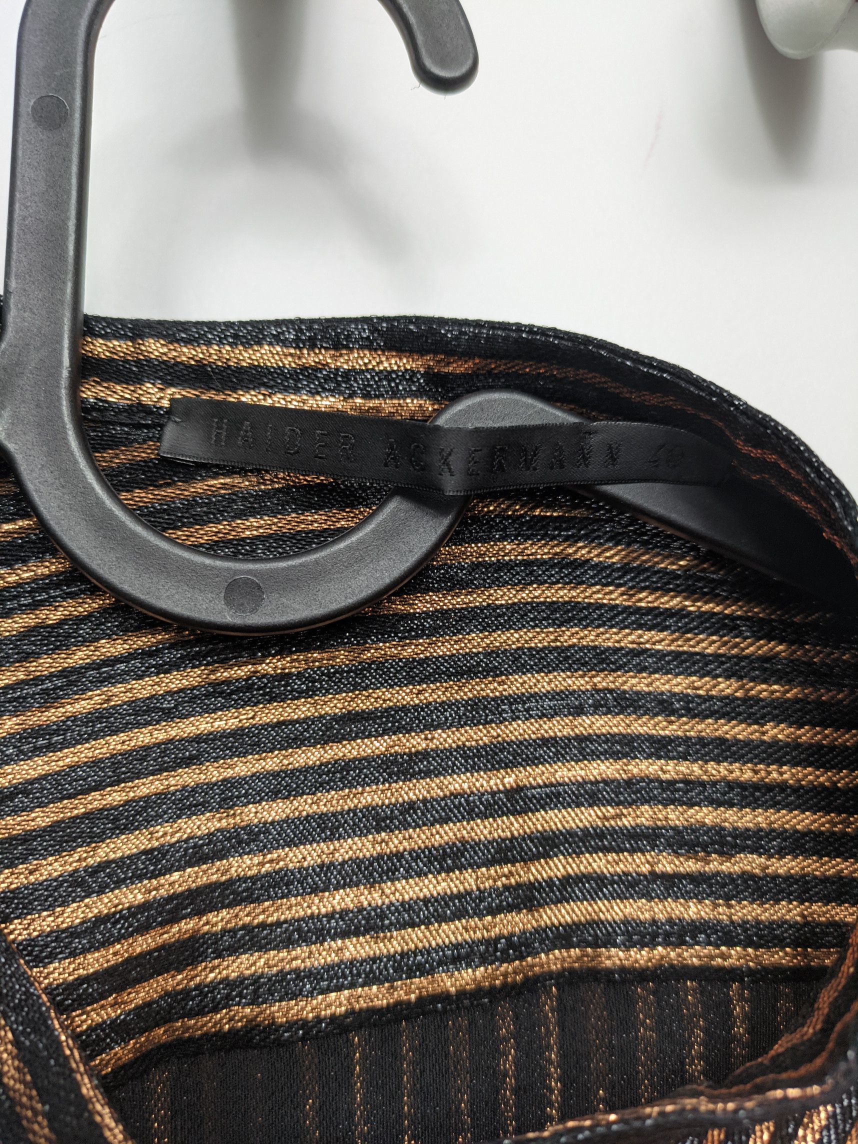 Haider Ackermann SS17(?) Bronze Metallic Striped 3/4 Sleeve Shirt Size L / US 10 / IT 46 - 5 Thumbnail