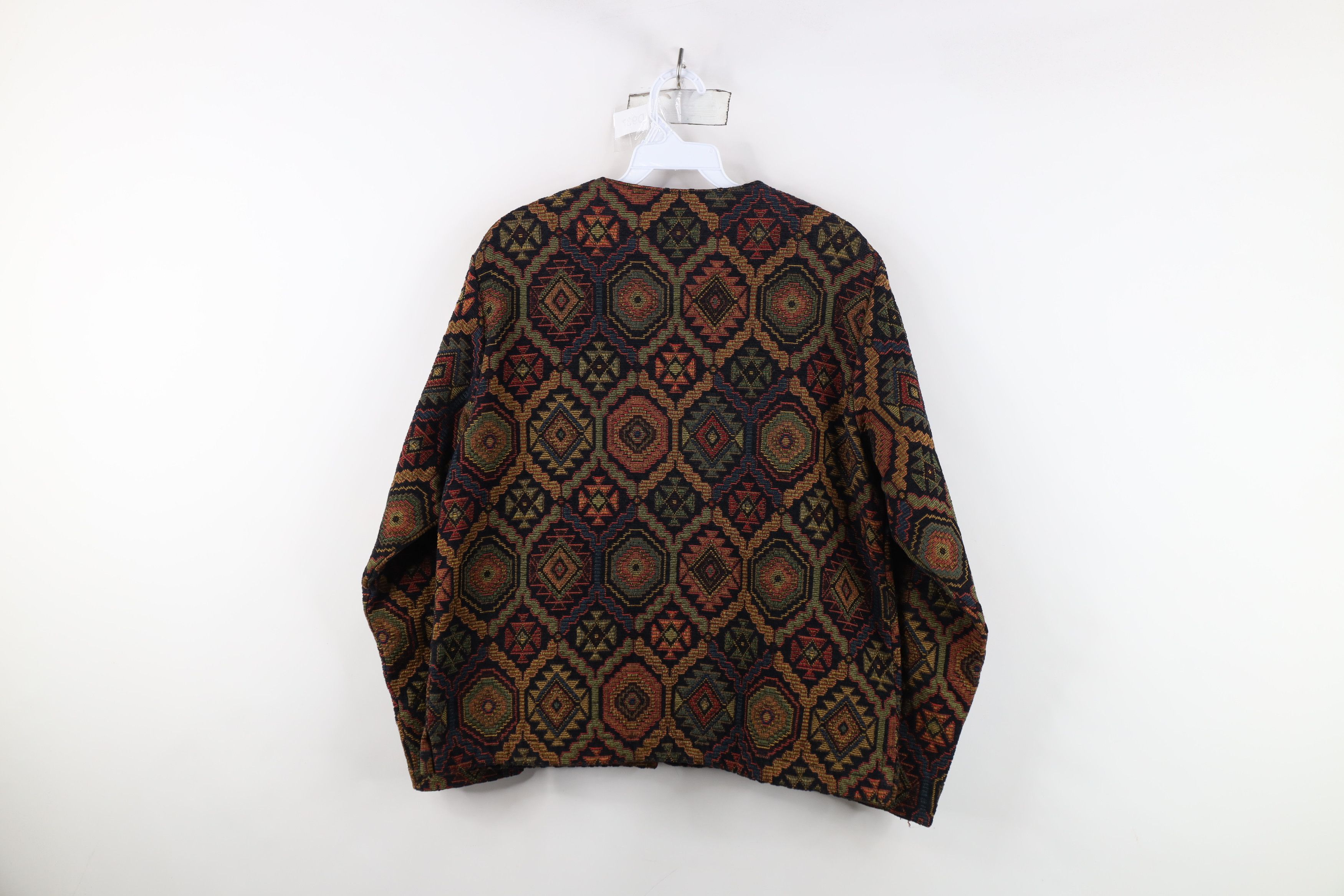 Vintage Vintage 90s Streetwear Geometric Tapestry Blazer Jacket USA Size S / US 4 / IT 40 - 11 Thumbnail