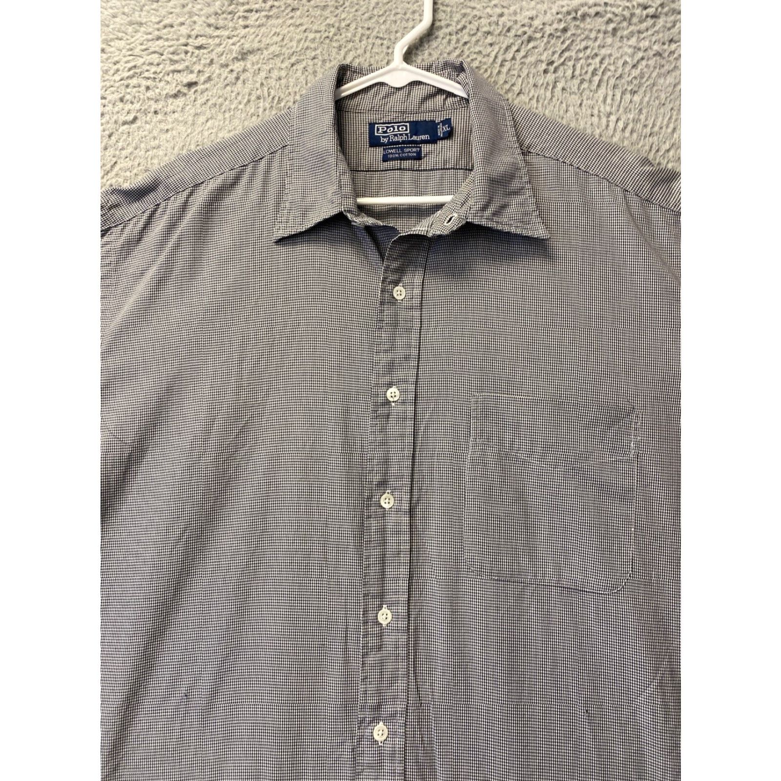 Polo Ralph Lauren Polo Ralph Lauren Dress Shirt Men XL Black White Check Button-Up Long Sleeve Button-Down Size 46R - 3 Thumbnail