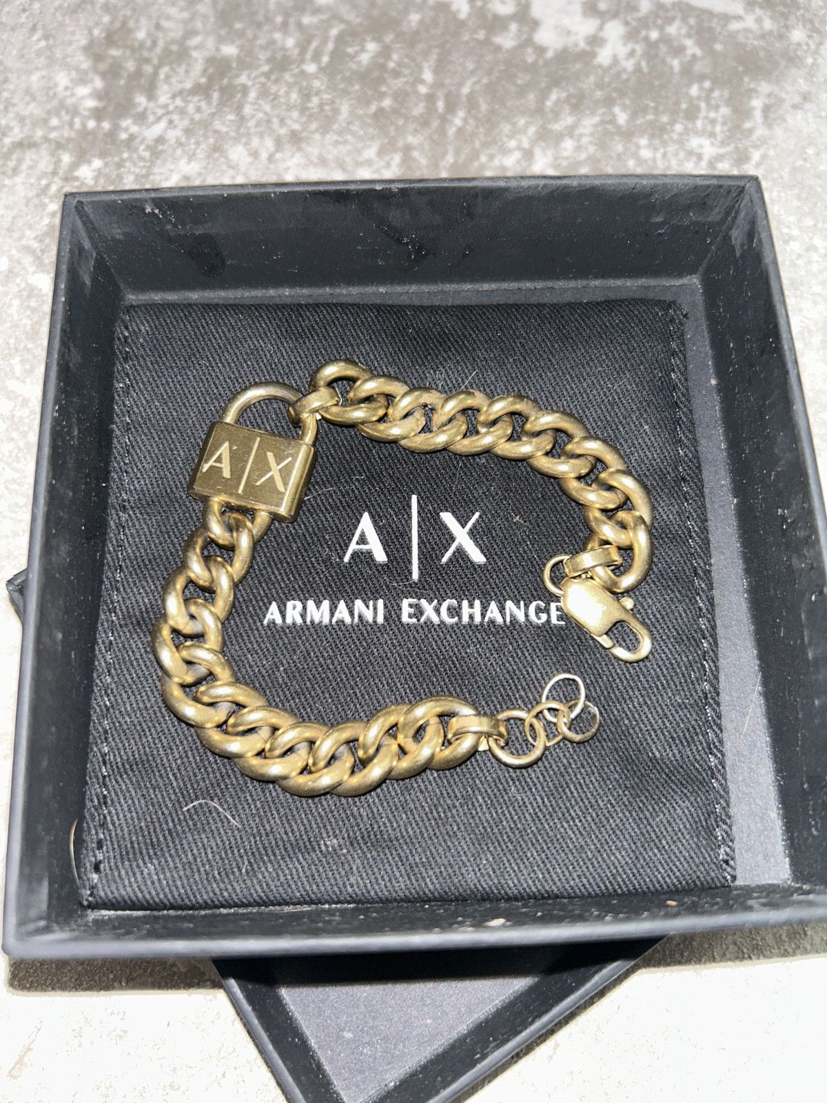 Emporio Armani Armani exchange gold bracelet Size 38 - 2 Thumbnail