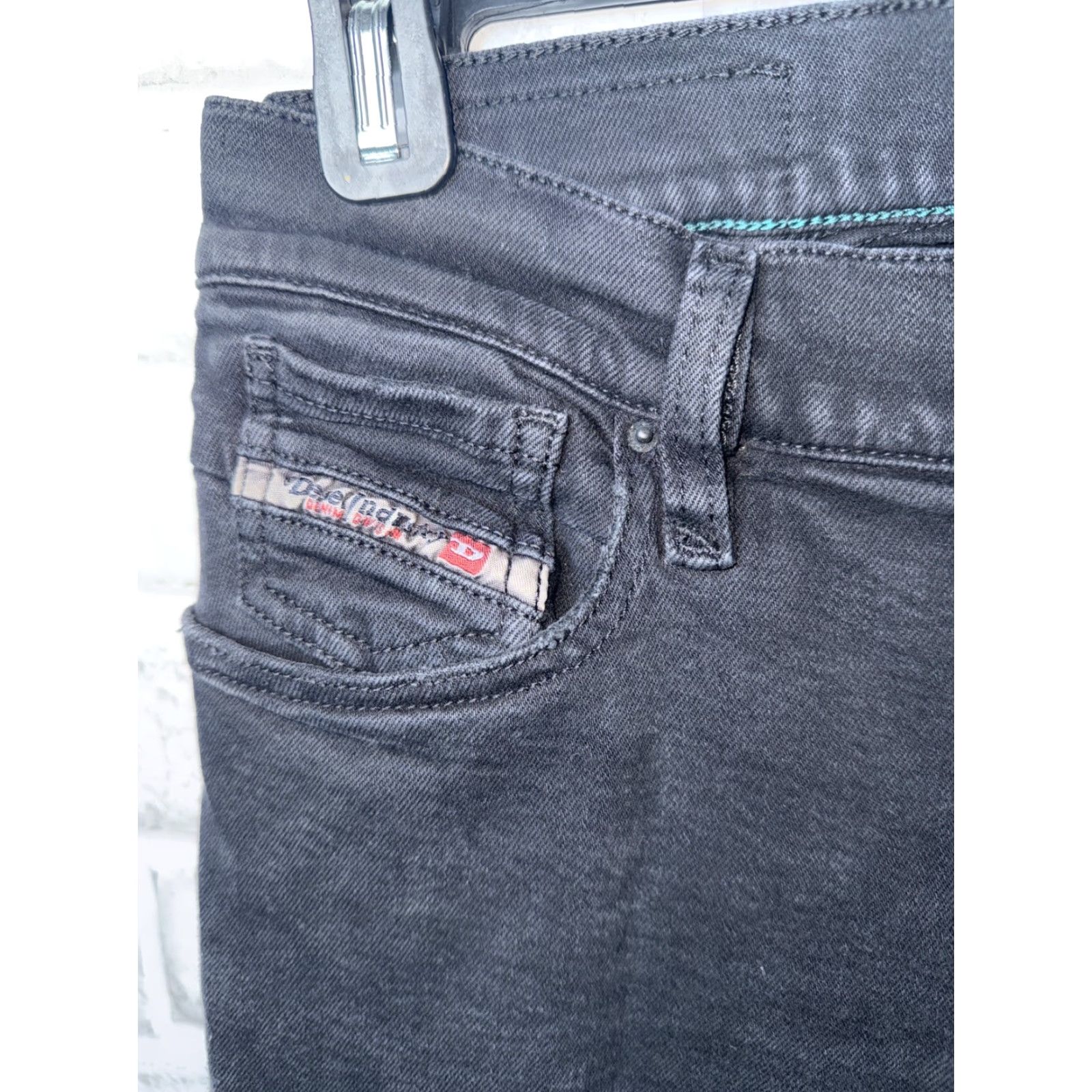 Diesel DIESEL Womens Getlegg Black Skinny Jeans Size 25 x 30 Slim Stretch Denim Zip Size 42" / US 20 - 2 Thumbnail