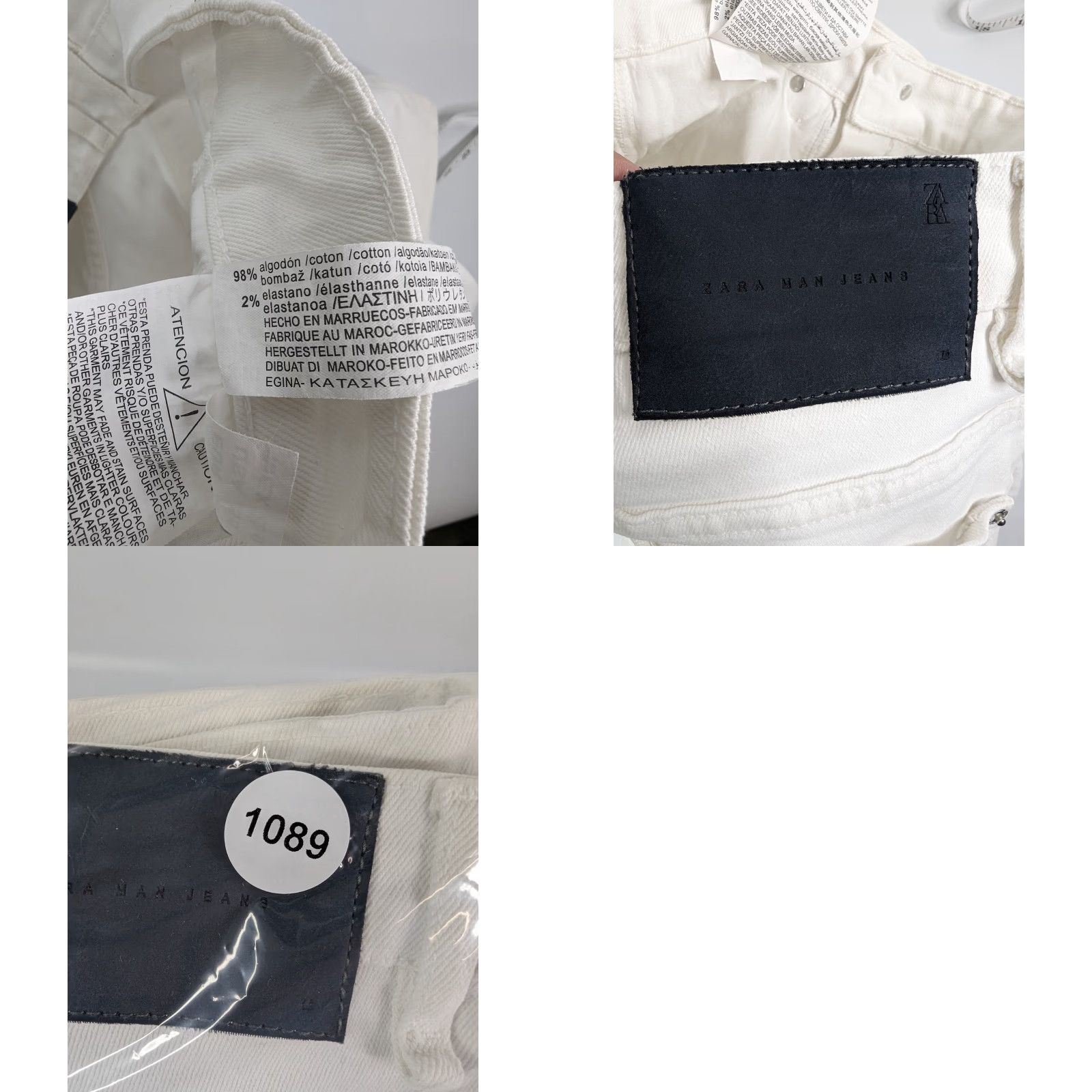 Zara Zara Jeans Shorts Men’s 30 White Denim Flat Front Cotton 5-Pocket Regular Front Zip Button Logo Embroidered Size US 30 / EU 46 - 8 Thumbnail