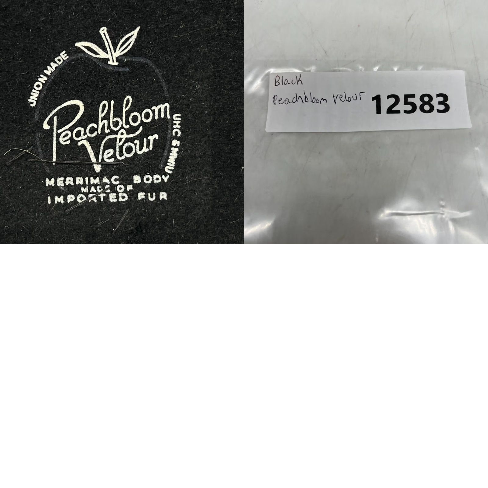 Velour VINTAGE Peach Bloom Pill Box Hat Womens Black 1960s Fur Rhinestone Veil 22.5 Size ONE SIZE - 8 Thumbnail