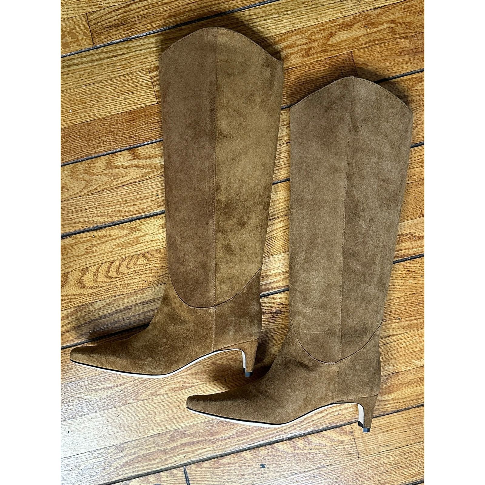 Staud STAUD Western Wally Suede Boots Tan 36 Size US 6 / IT 36 - 1 Thumbnail