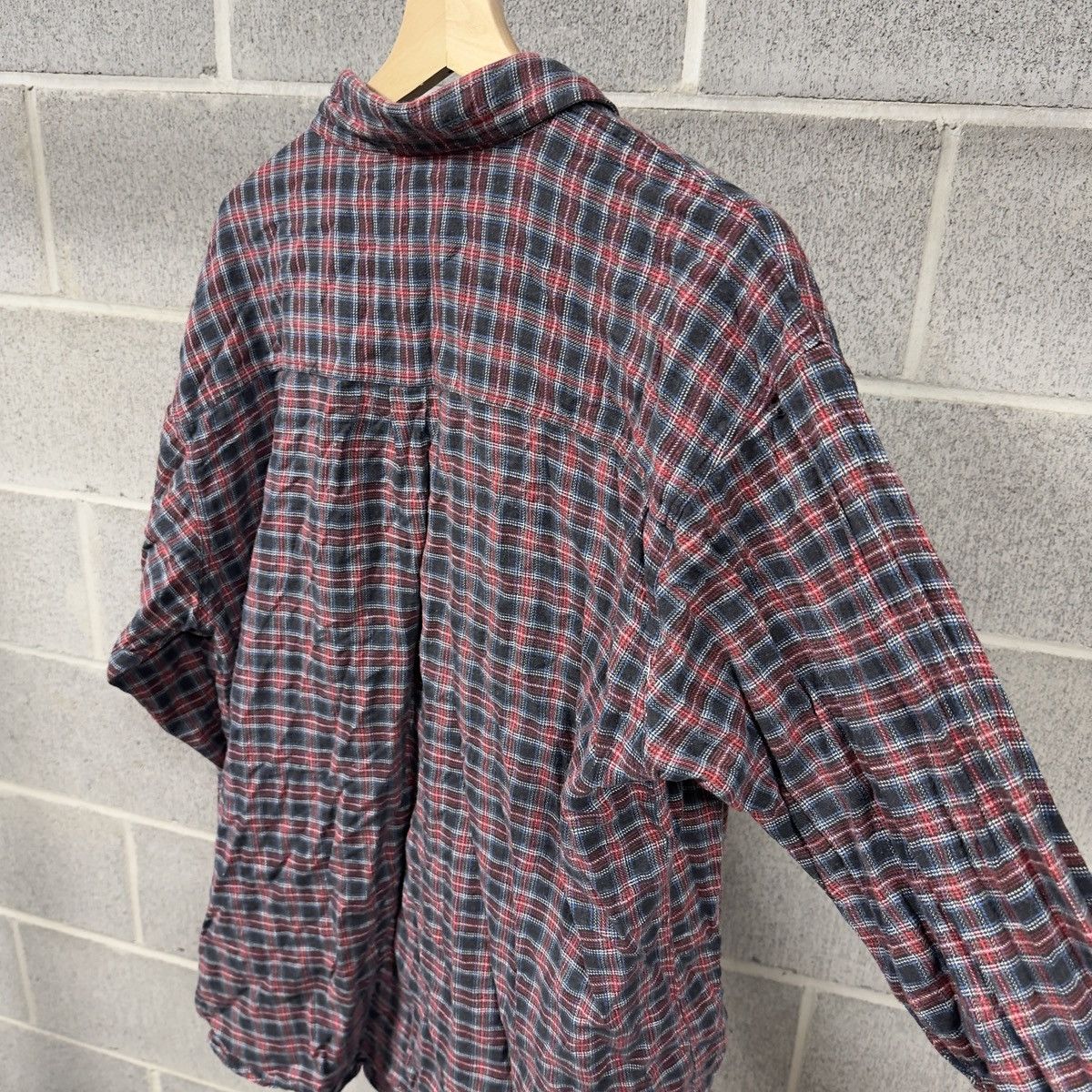 Vintage Faded Plaid Flannel Shirt ERD Grunge Chrome Skater Size US XL / EU 56 / 4 - 4 Thumbnail
