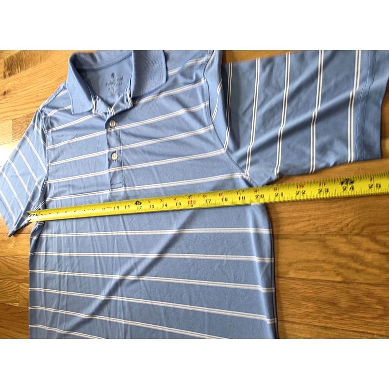 Vintage Palm Beach Golf Polo Shirt Mens Small Performance Light Blue Striped Golfer Polo Shirt Mens Small Performance Light Blue Striped Golfers Size US S / EU 44-46 / 1 - 7 Thumbnail