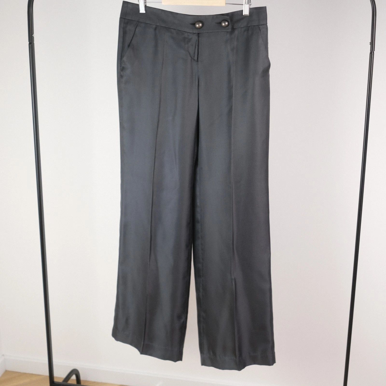 Emporio Armani Emporio Armani 100% Silk Wide Leg Trousers Size 44 Size 30" / US 8 / IT 44 - 2 Thumbnail