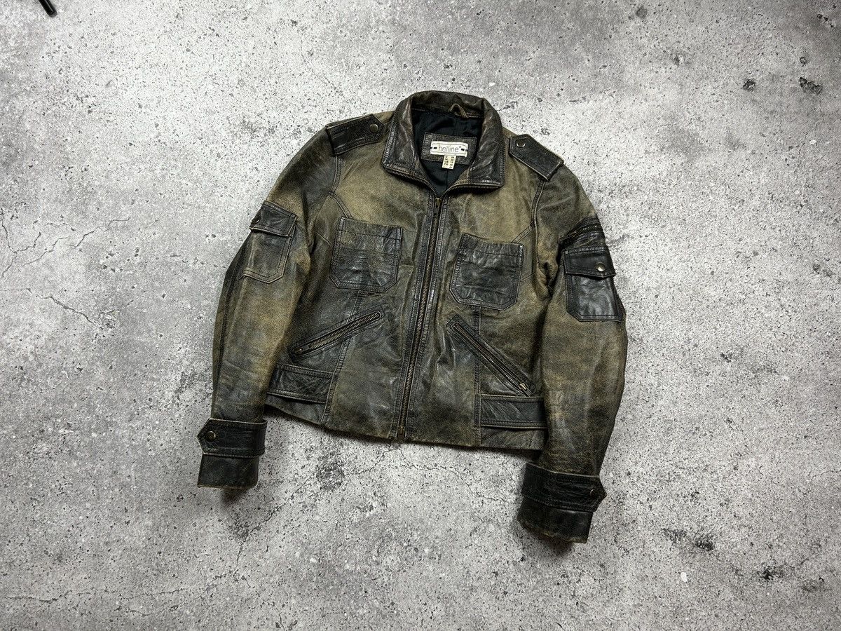 Vintage Unique 90s Leather Jacket brown and black Size US S / EU 44-46 / 1 - 2 Thumbnail