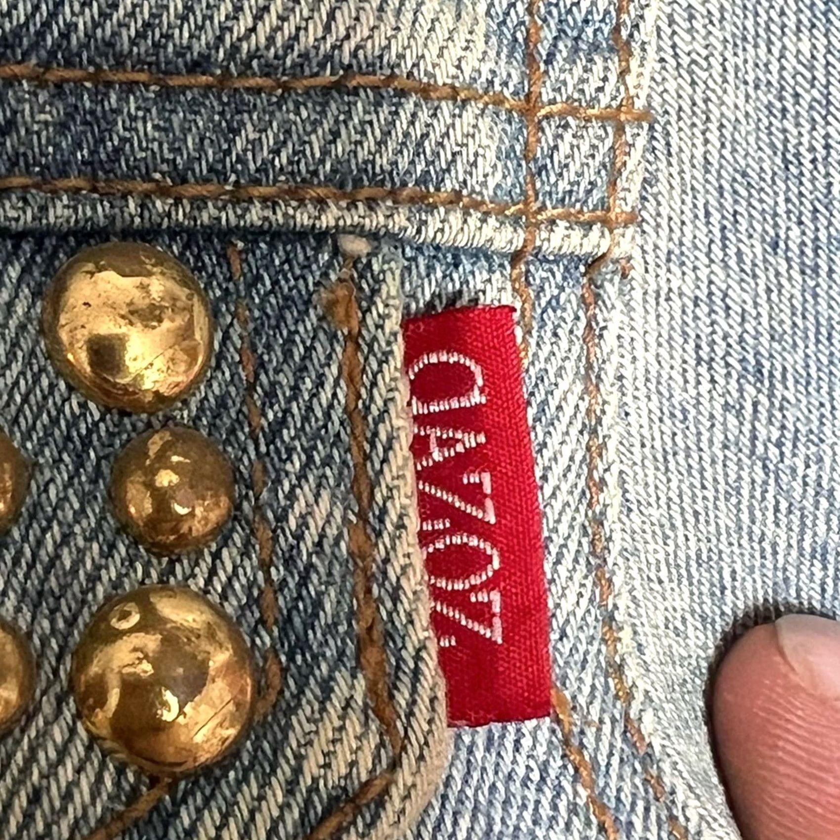 Denime VINTAGE Gazoz Beaded Bomber Jacket Blue Denim Large Women Size 36" / US 14 / IT 50 - 6 Thumbnail