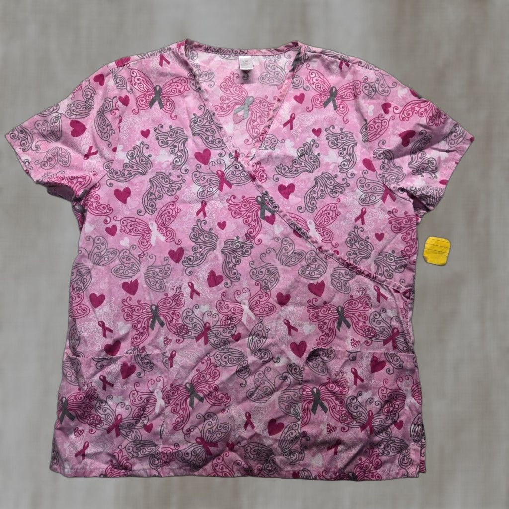 Vintage VINTAGE Just Be Scrub Shirt Women 1X Pink Breast Cancer Awareness Short Sleeve Womens Size XL / US 12-14 / IT 48-50 - 1 Thumbnail