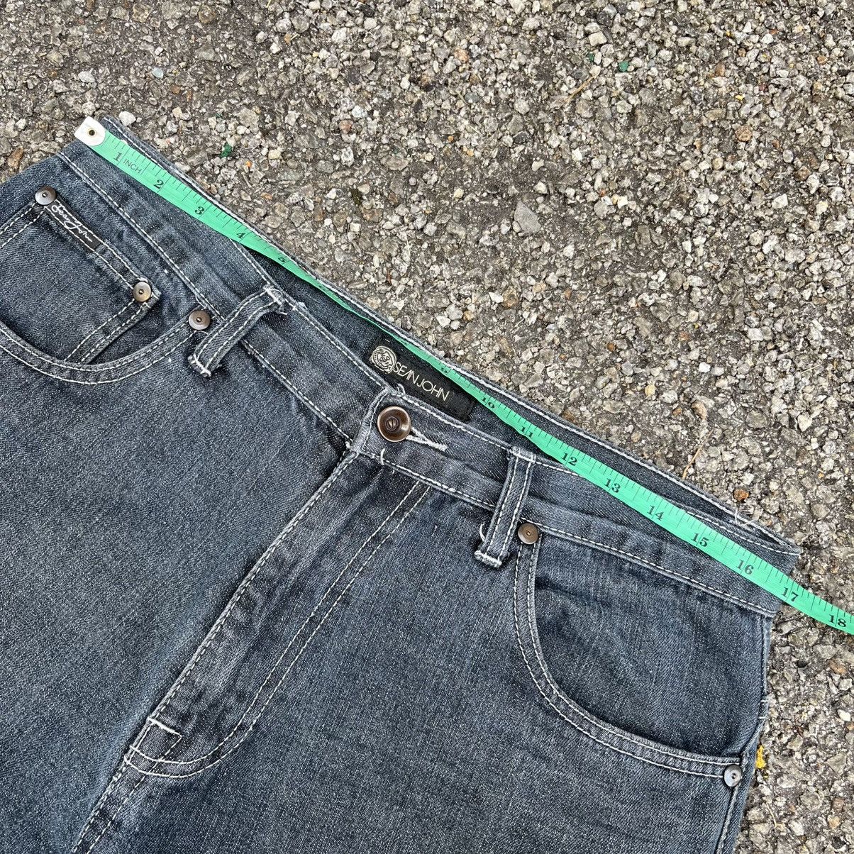 Sean John Y2K Baggy Jeans Sean John Big Logo Embroidery Faded Black Size US 34 / EU 50 - 7 Thumbnail