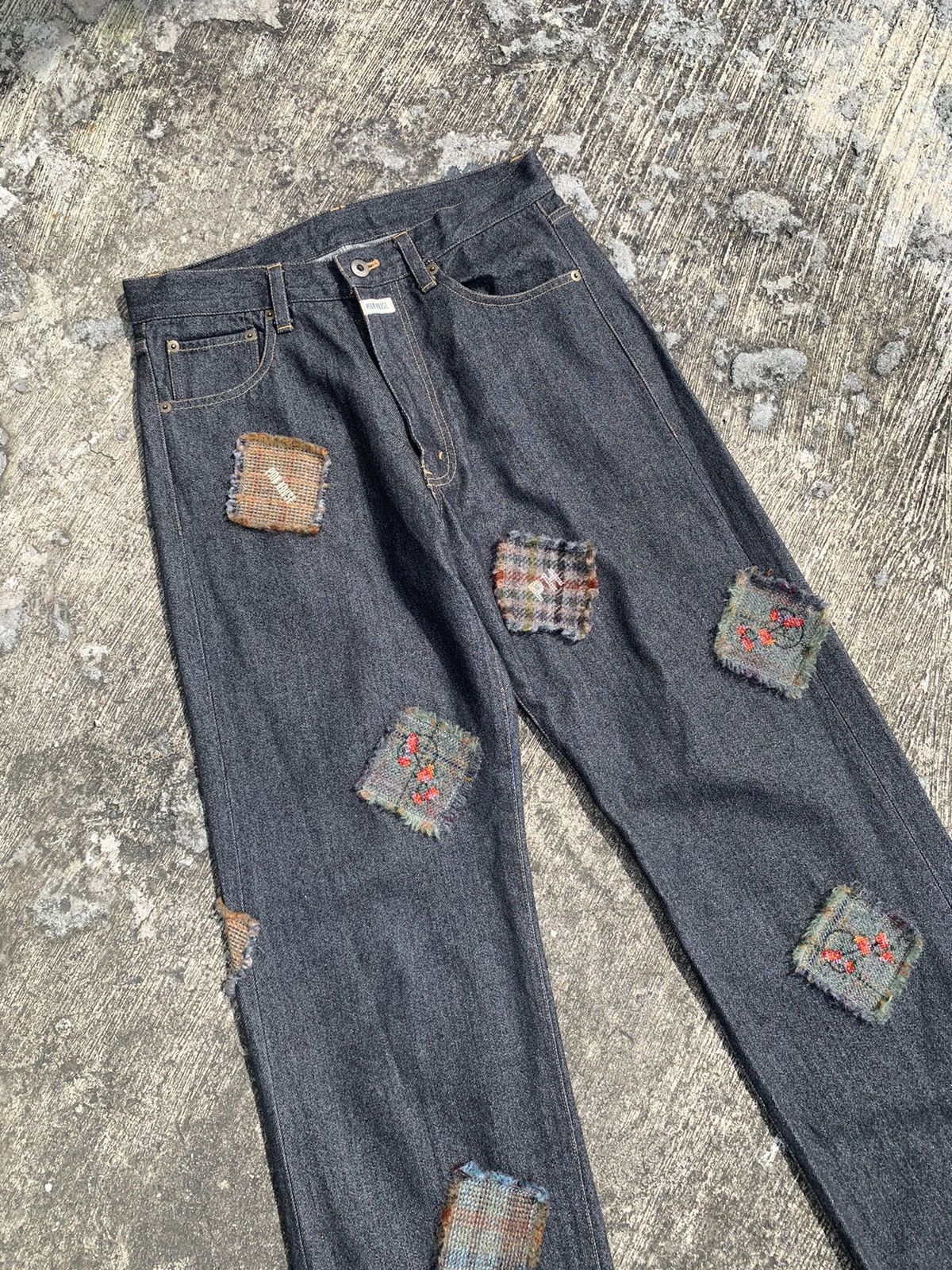 Helmut Lang × Karl Helmut × Pink House Rare🔥 pink house by helmut lang patchwork denim Size US 31 - 2 Thumbnail