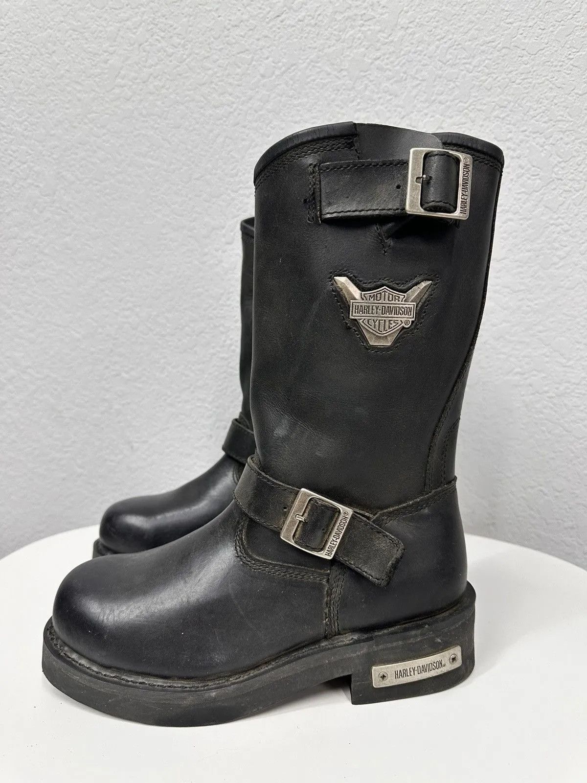 Western Rise Vintage Leather Boots Harley Davidson Y2K Racing Moto Y2K Size US 7.5 / EU 40-41 - 1 Thumbnail