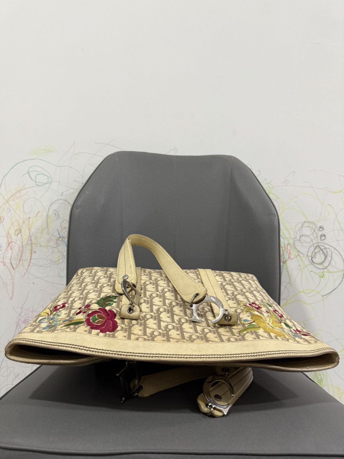 Christian Dior Monsieur Vintage Christian Dior Embroidery Floral Shoulder Tote Bag Size ONE SIZE - 6 Thumbnail