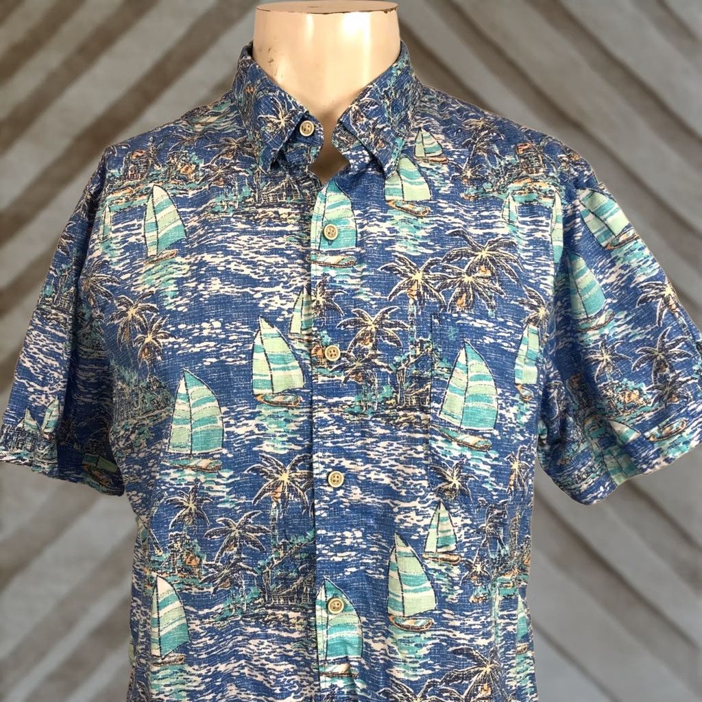 Izod IZOD MEN'S XL BLUE SHORT SLEEVE BUTTON-UP COTTON SHIRT W/ POCKET Size US XL / EU 56 / 4 - 1 Thumbnail