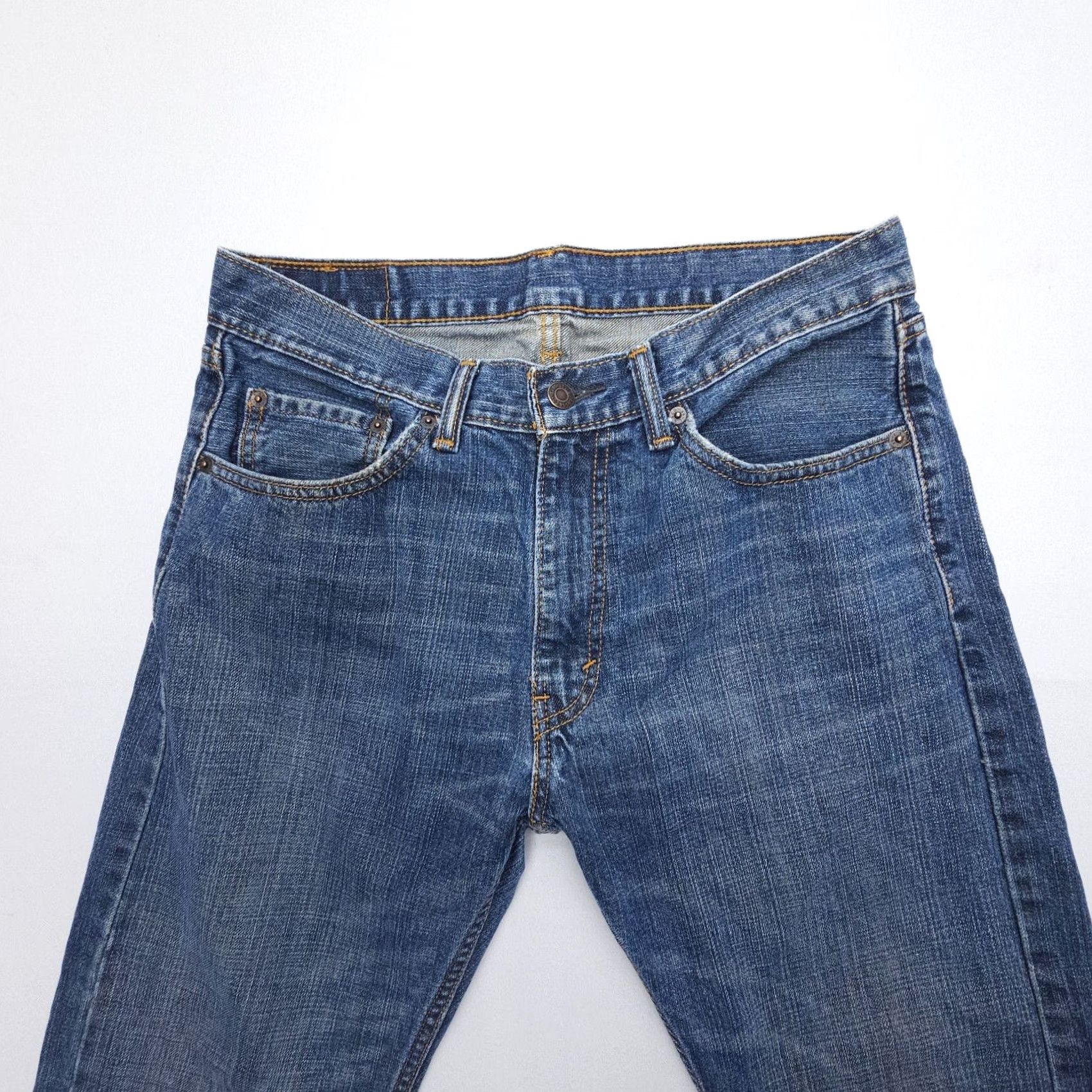 Levi's Levi's 505 Straight Jeans Mens 32 x 30 Regular Denim Blue Dark Wash 5-Pocket Logo Vintage No N/A Size US 32 / EU 48 - 3 Thumbnail
